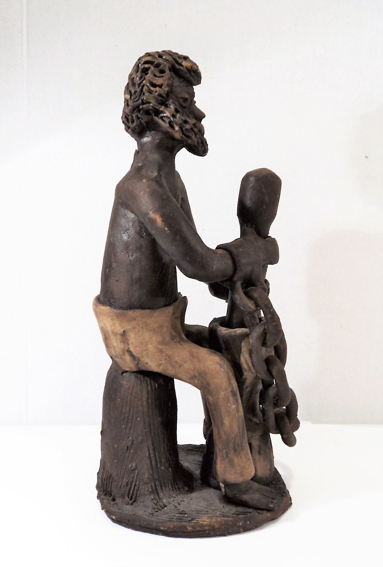 Black Americana Slave in Chains Sculpture