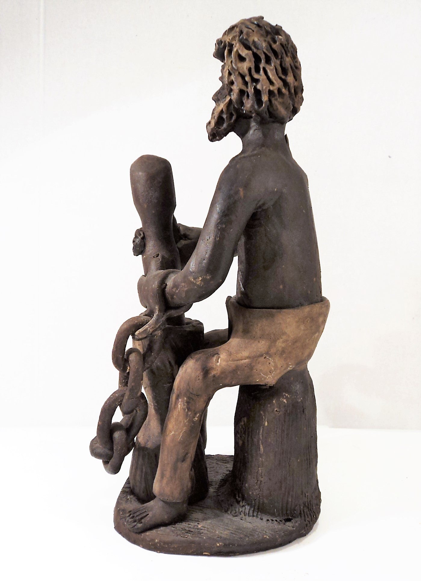 Black Americana Slave in Chains Sculpture
