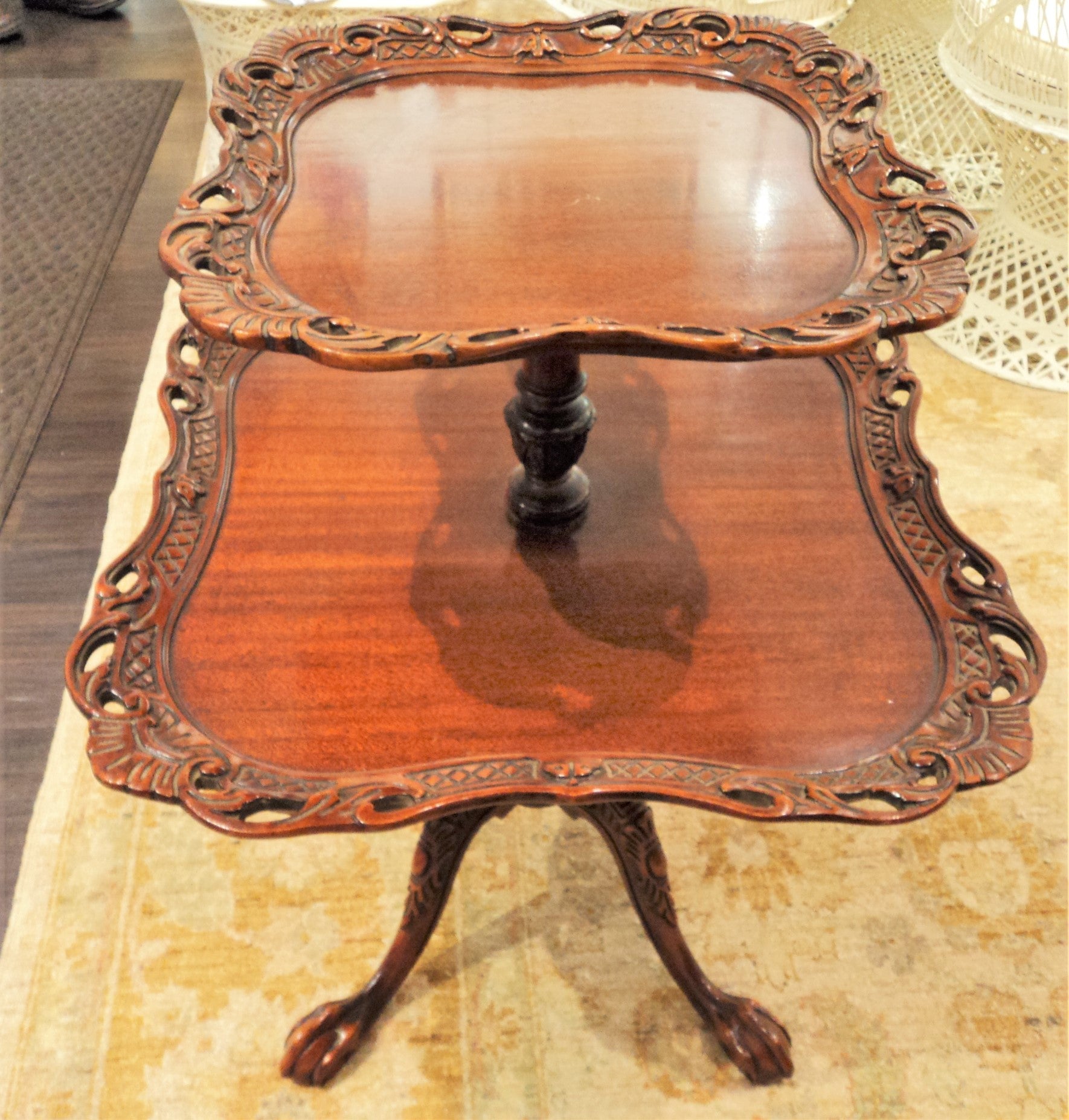 Chippendale Design Tiered Parlor Table