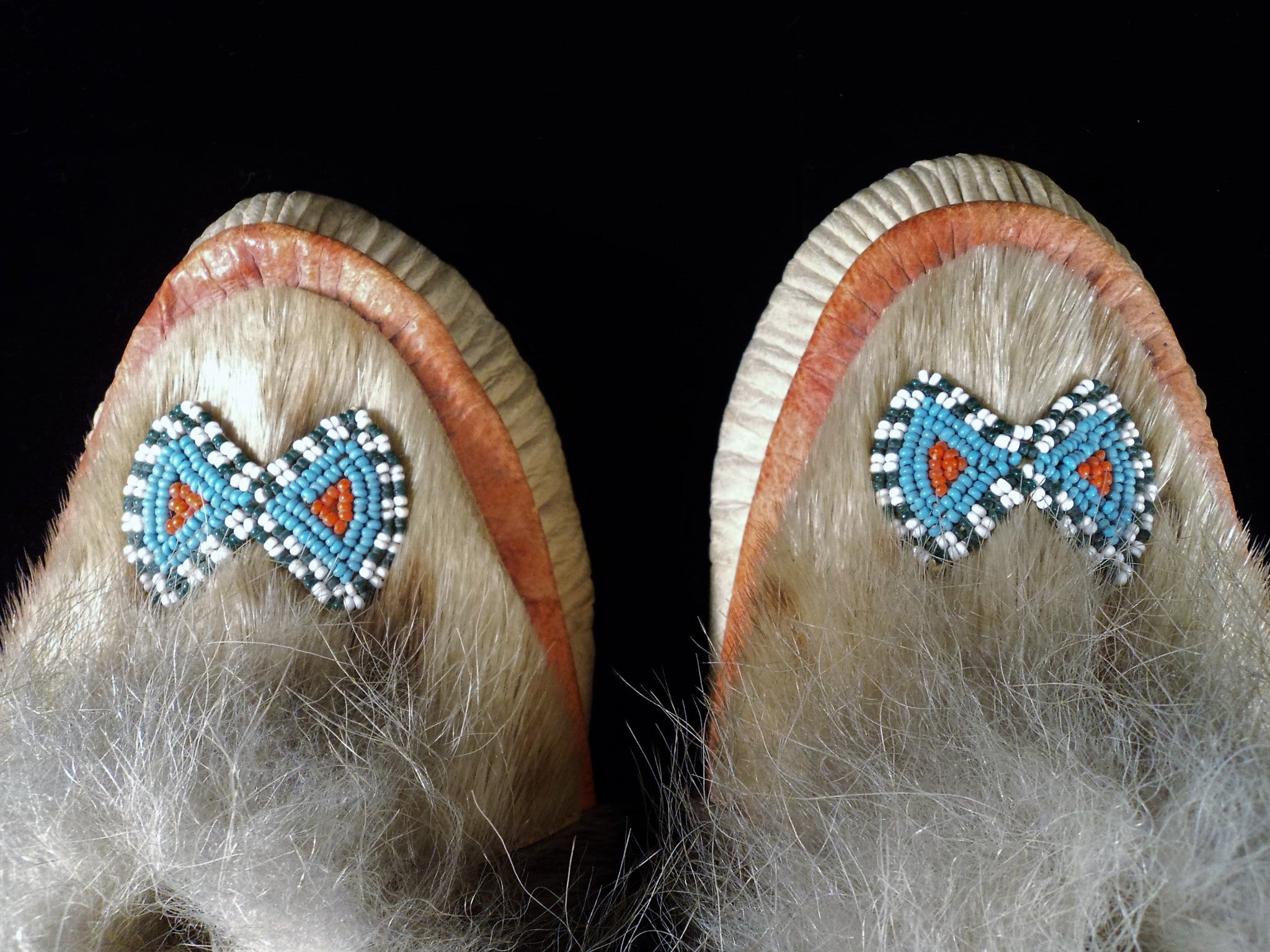 Alaskan Beaded Leather and Fur Moccasin