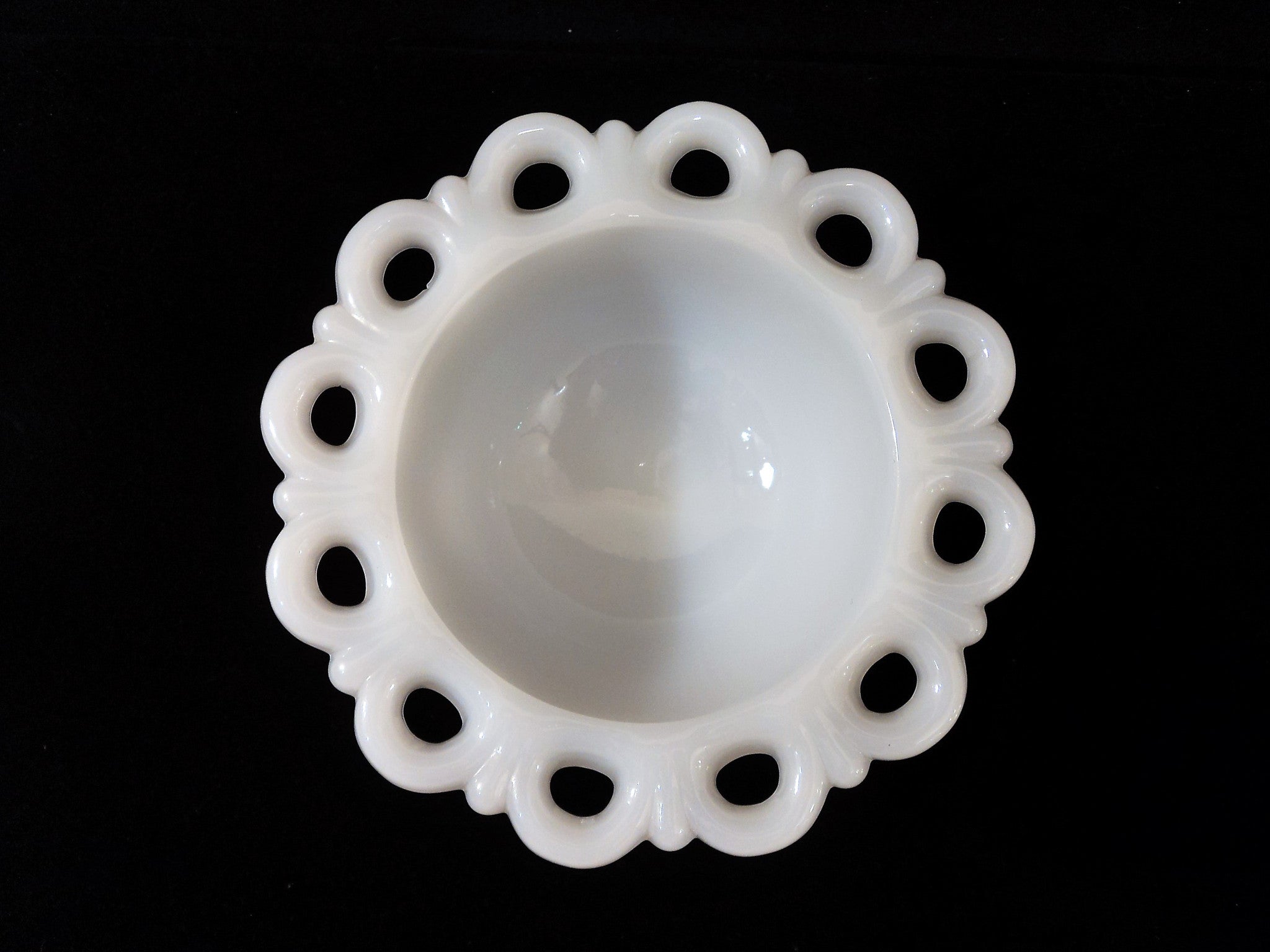 Vintage Milk Glass Footed Compote