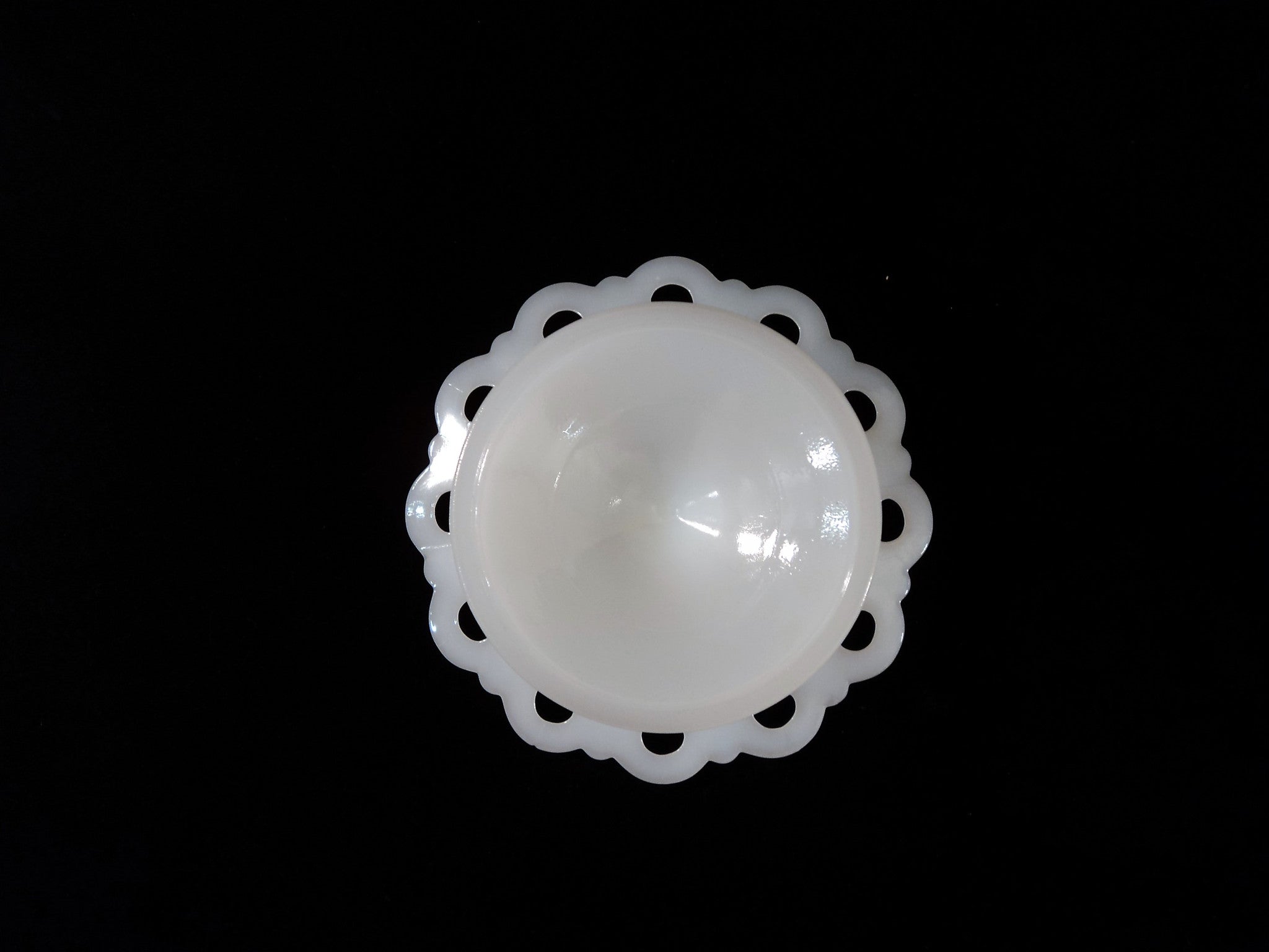 Vintage Milk Glass Footed Compote