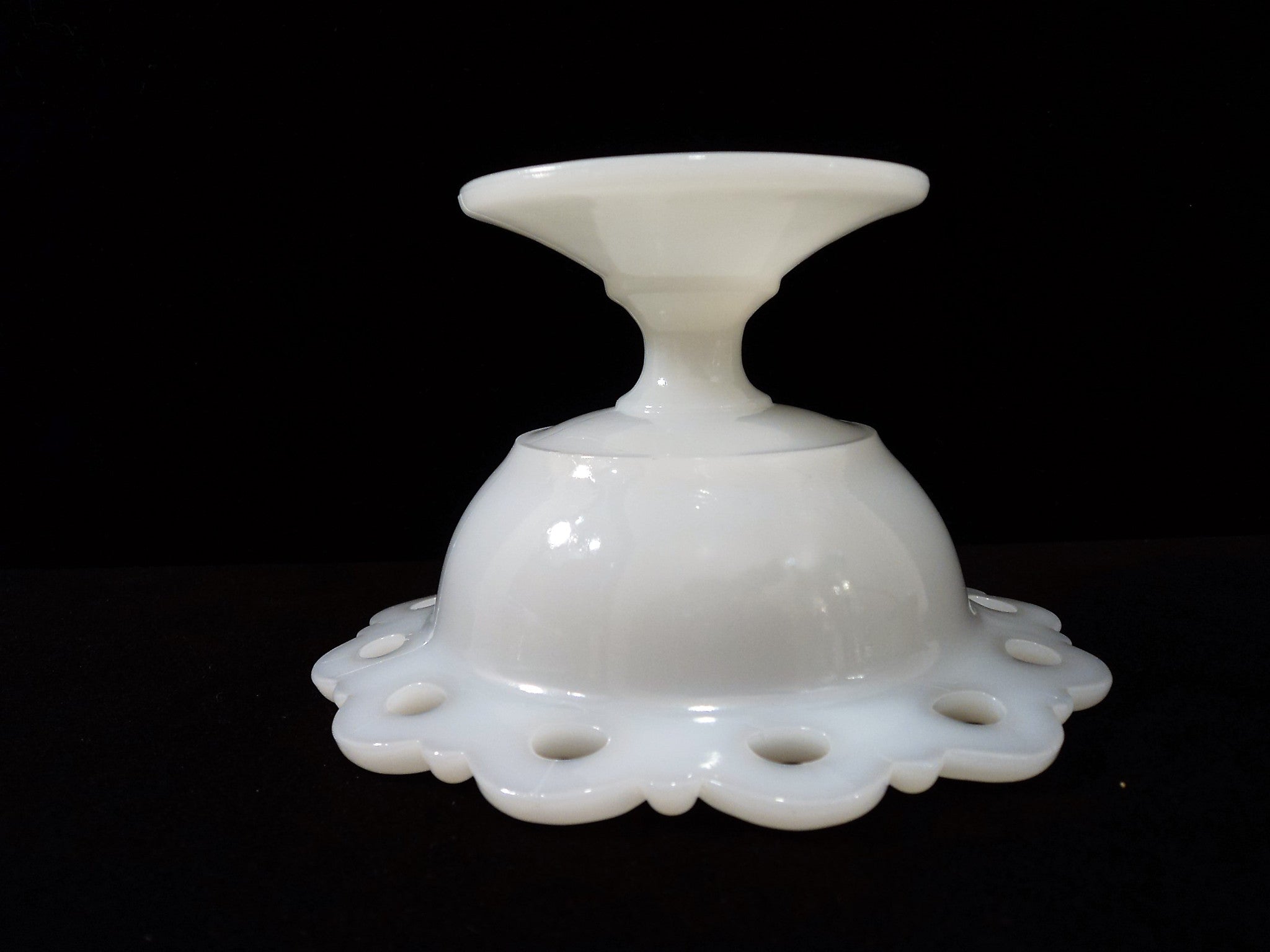 Vintage Milk Glass Footed Compote