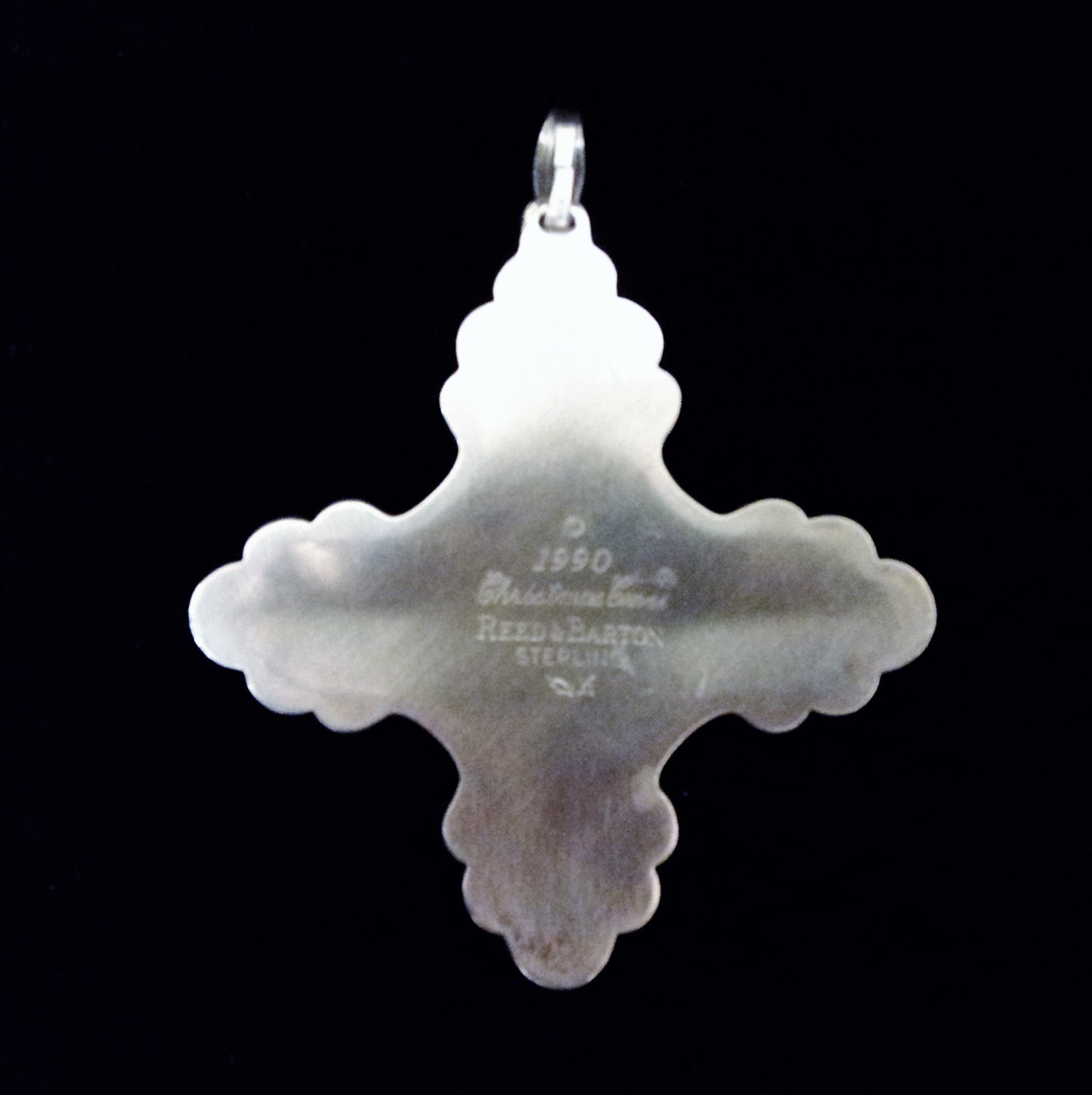 Reed & Barton Sterling Silver 1990 Christmas Cross Ornament