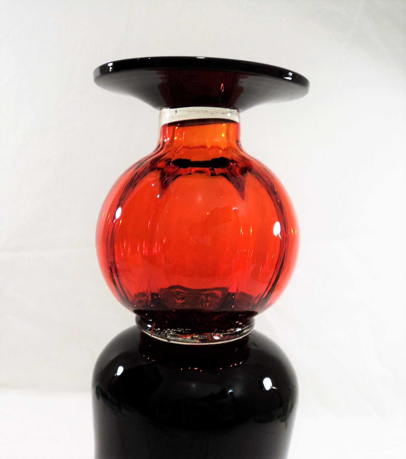 Black Ruby Glass Hand-Blown Vase