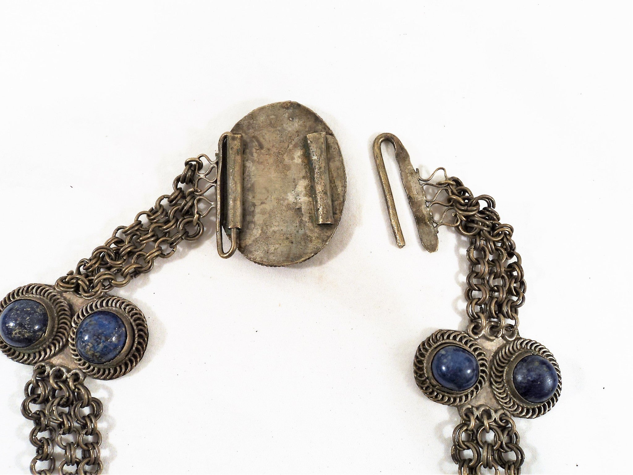 Vintage Metal and Lapiz Lazuli Belt
