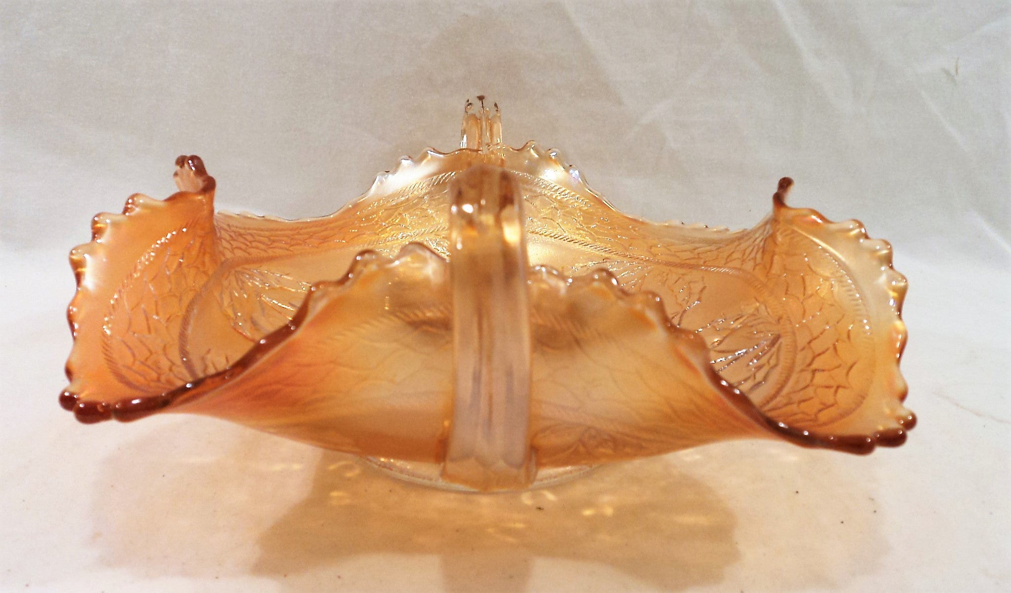 1921 Fenton Marigold Cherry Circles Bonbon Dish