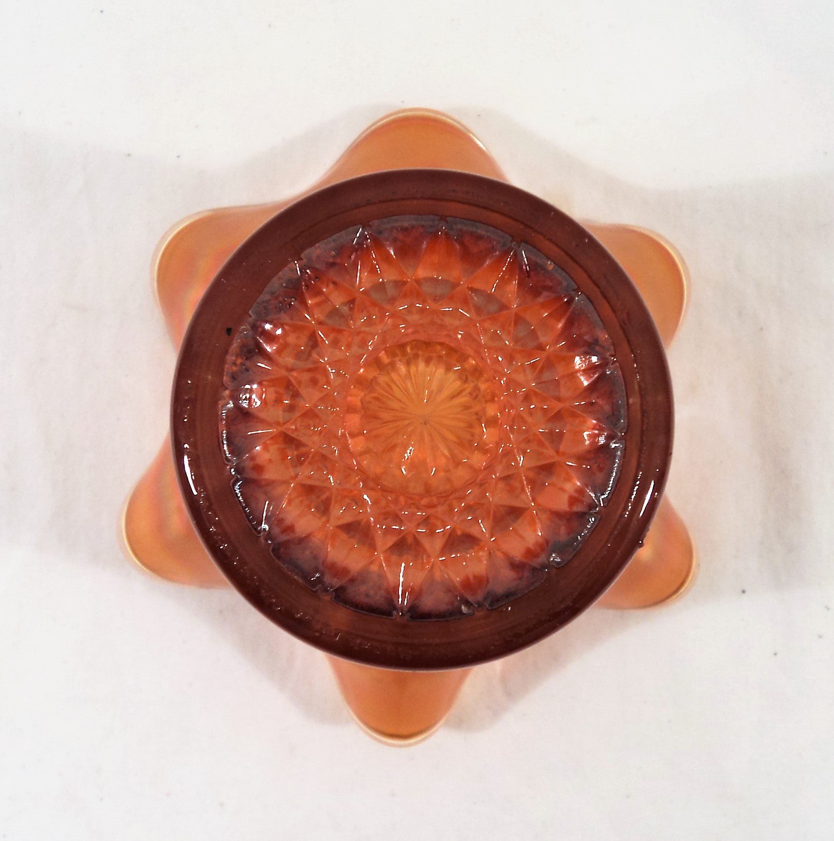 Dugan Carnival Glass Marigold Smooth Ray Ruffled Hat Vase