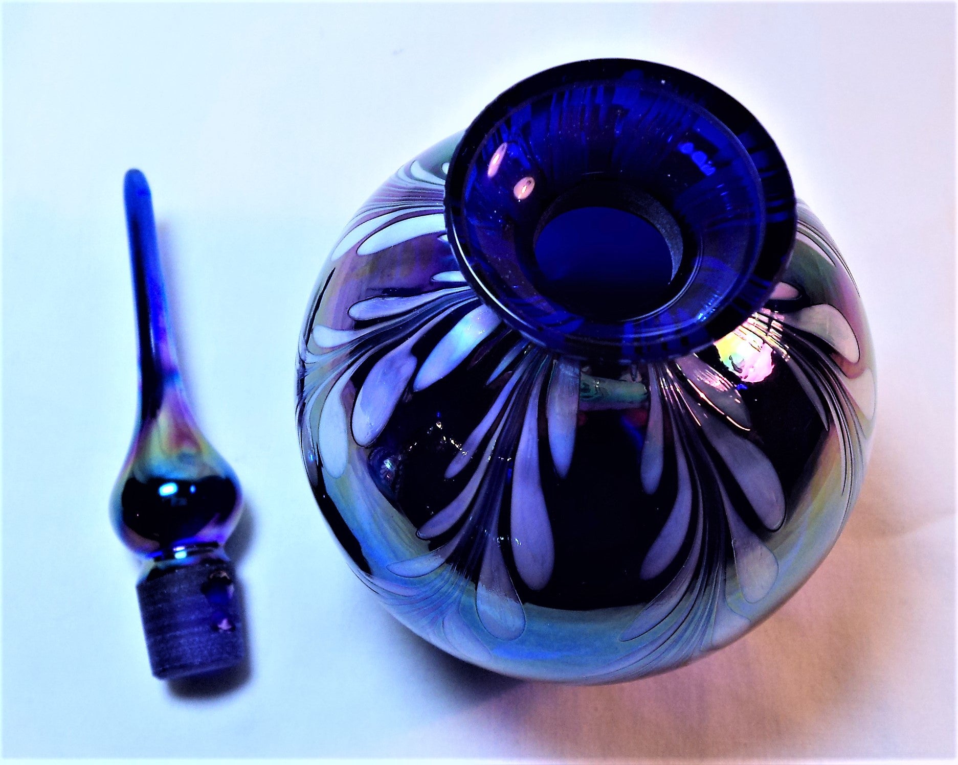 Iridescent Cobalt Blue Perfume Bottle