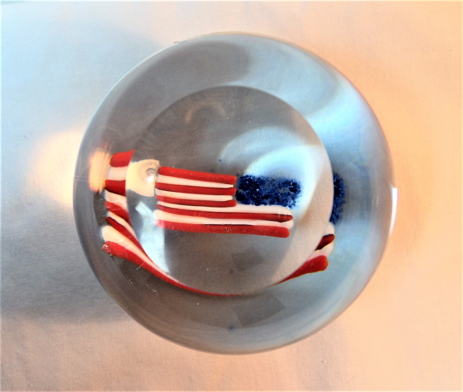 American Flag Glass Paperweight