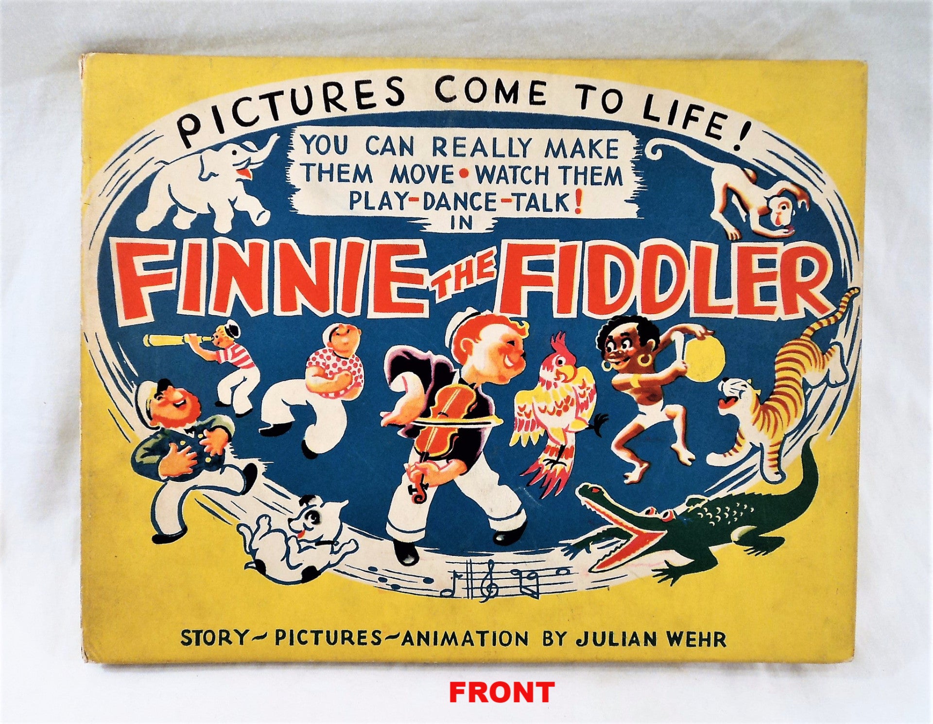 1942 Finnie The Fiddler Movable Animation Book