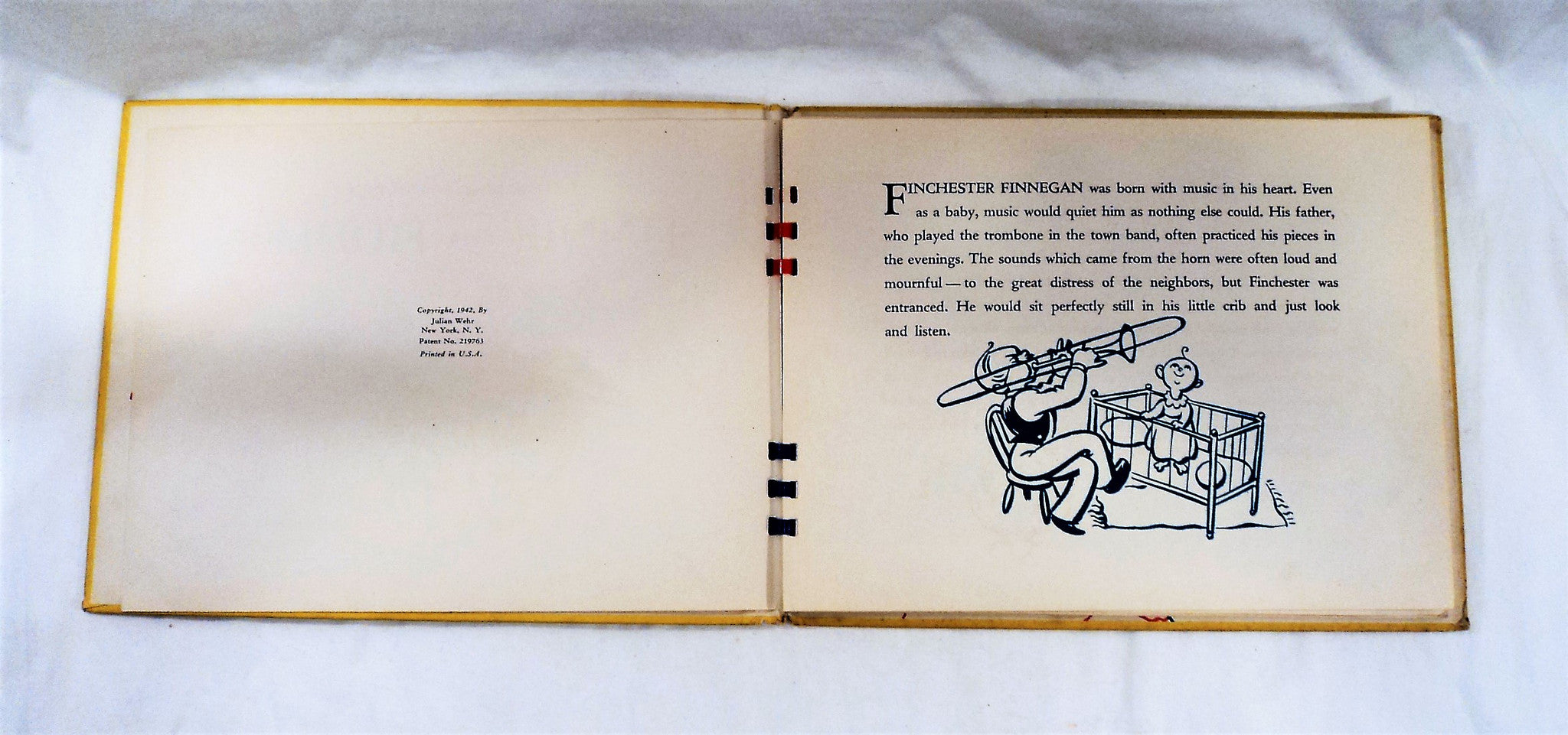 1942 Finnie The Fiddler Movable Animation Book