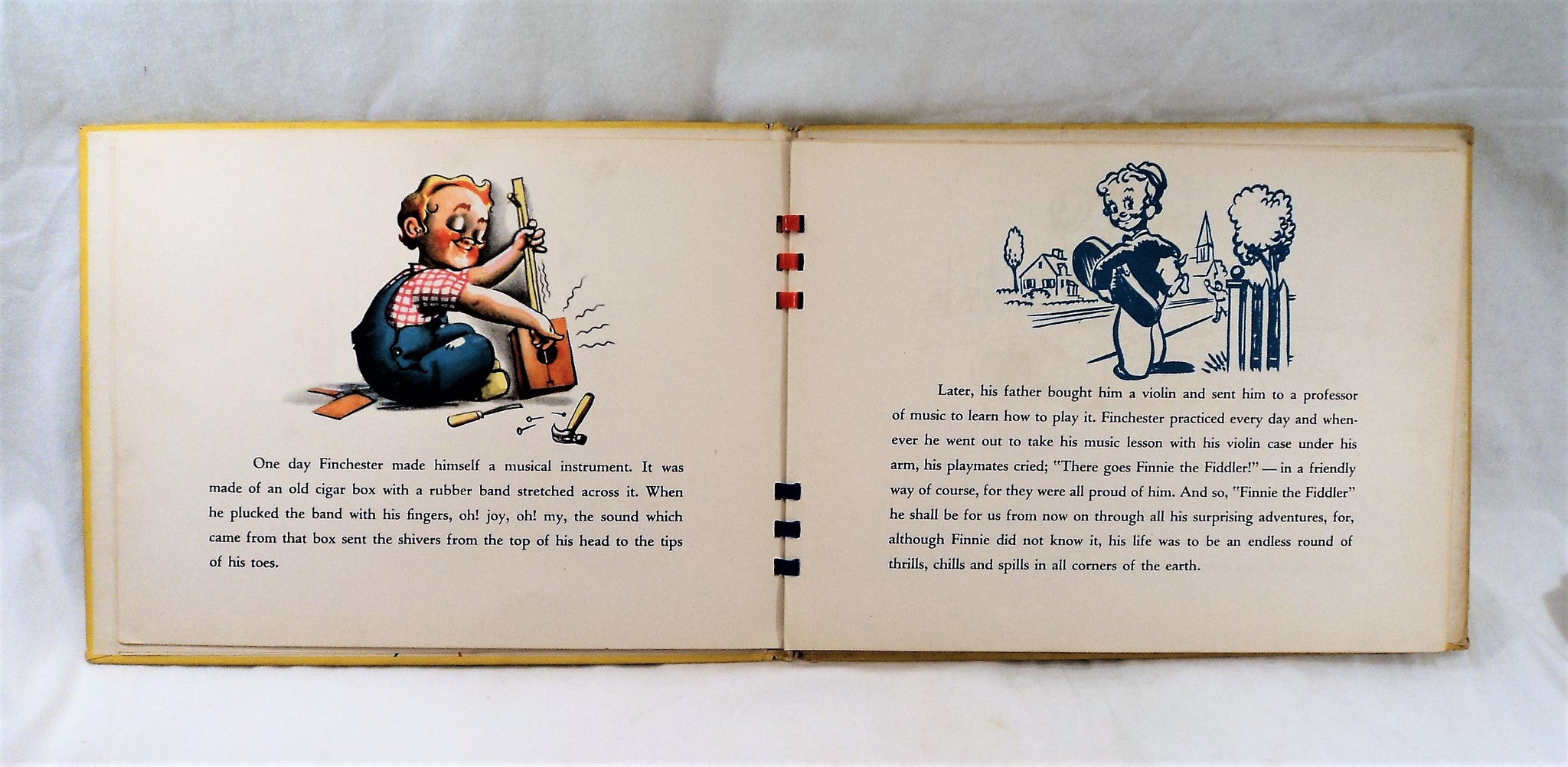 1942 Finnie The Fiddler Movable Animation Book