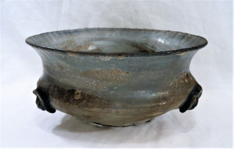 Ancient Hand-Blown Roman Style Glass Bowl
