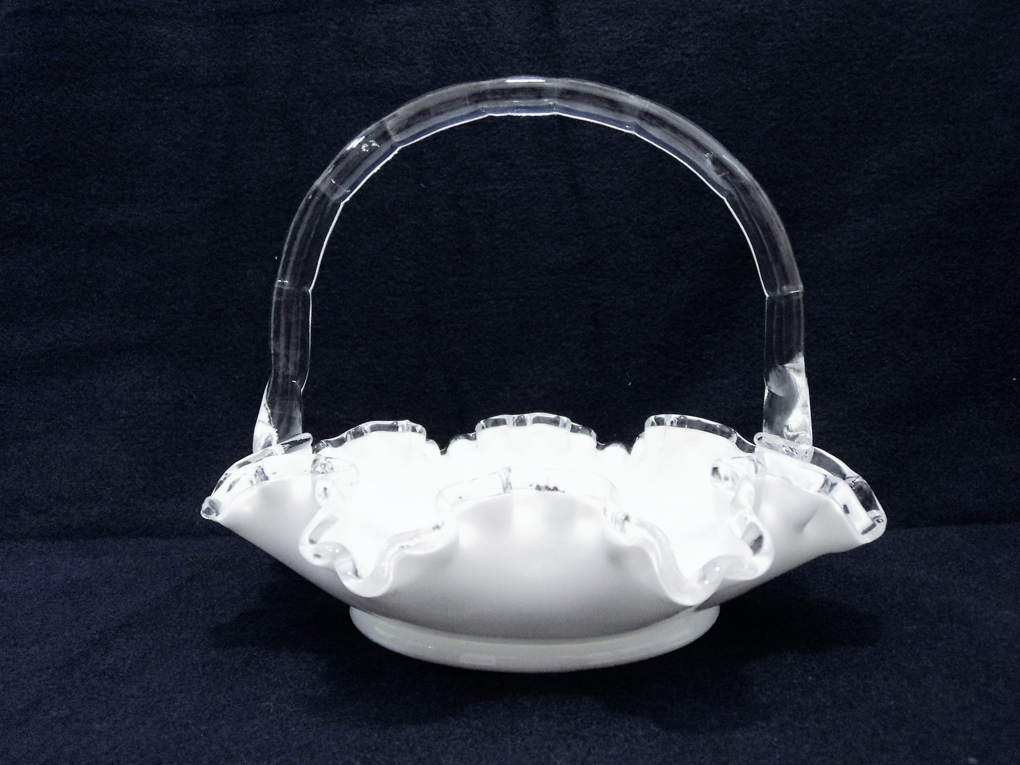 Fenton Silver Crest Art Glass Basket