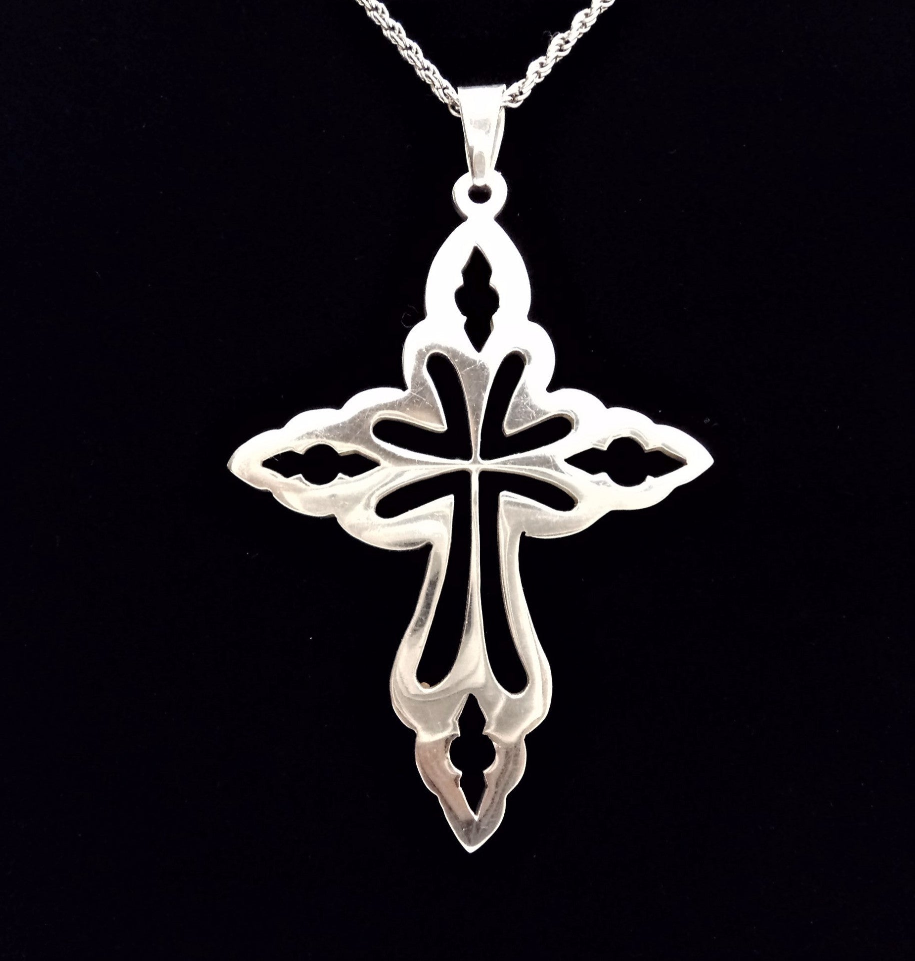 Mexican Sterling Silver Cross Necklace