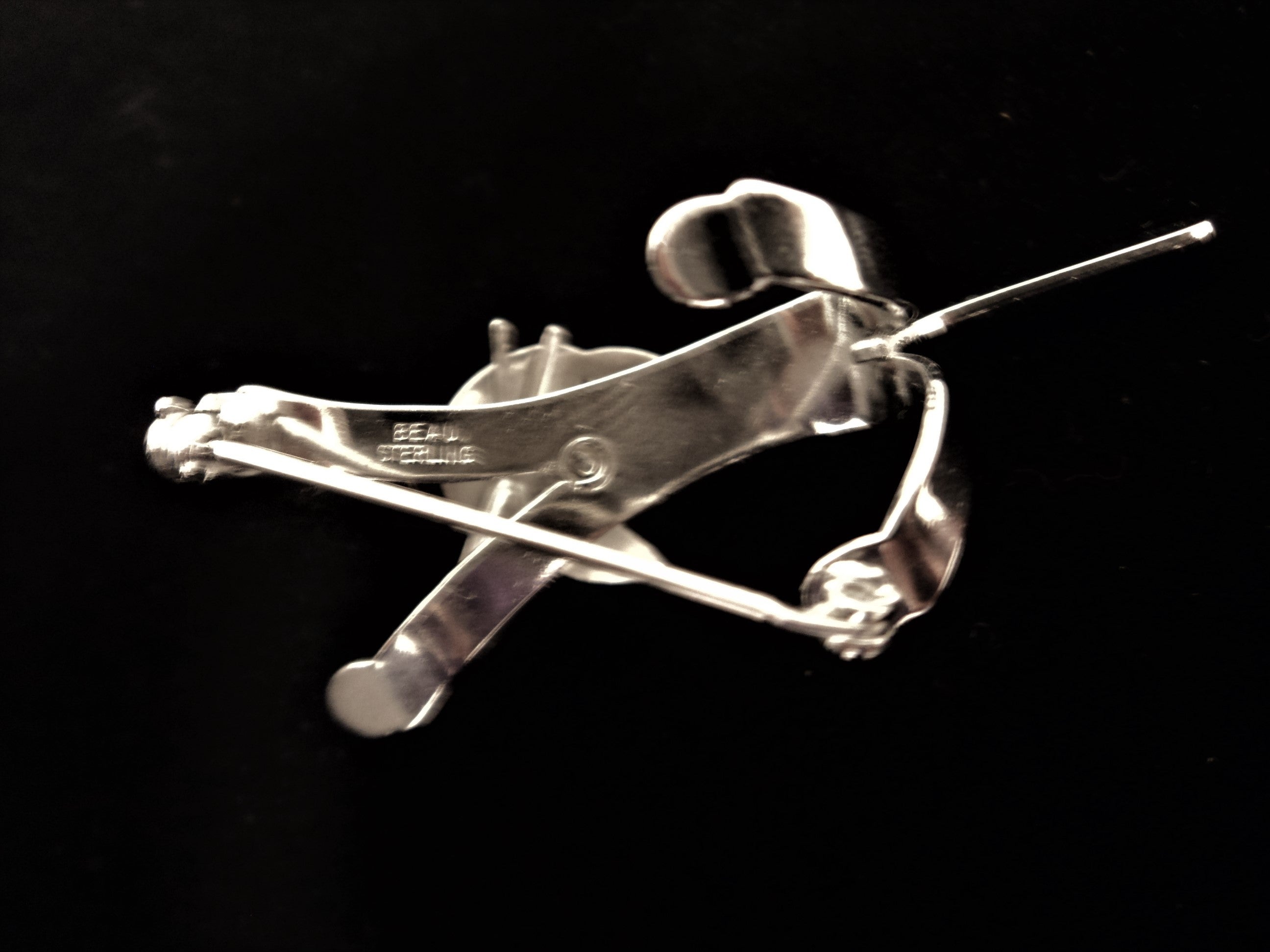 Vintage Sterling Silver Articulated Cat Pin