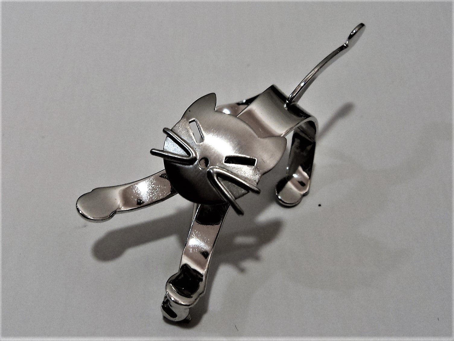 Vintage Sterling Silver Articulated Cat Pin