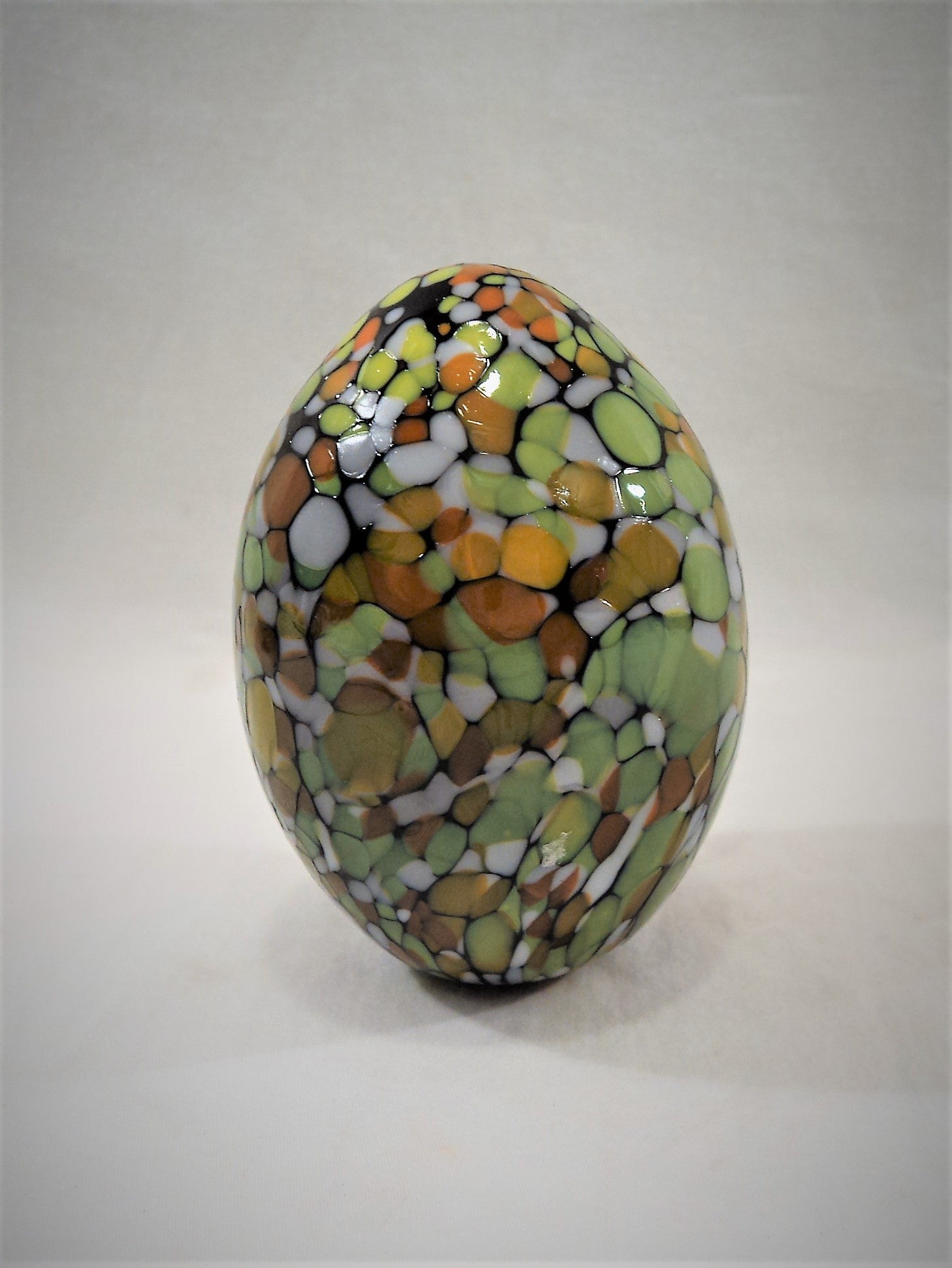 Egermann Multi-color Speckled Art Glass Egg