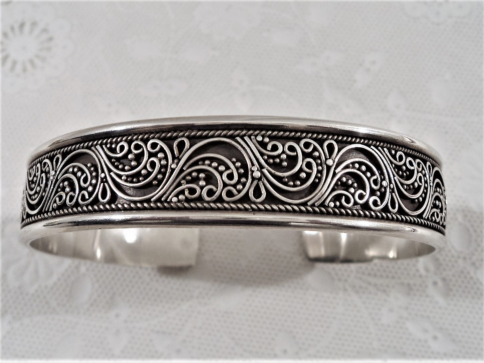 Bali Style Sterling Silver Cuff Bracelet