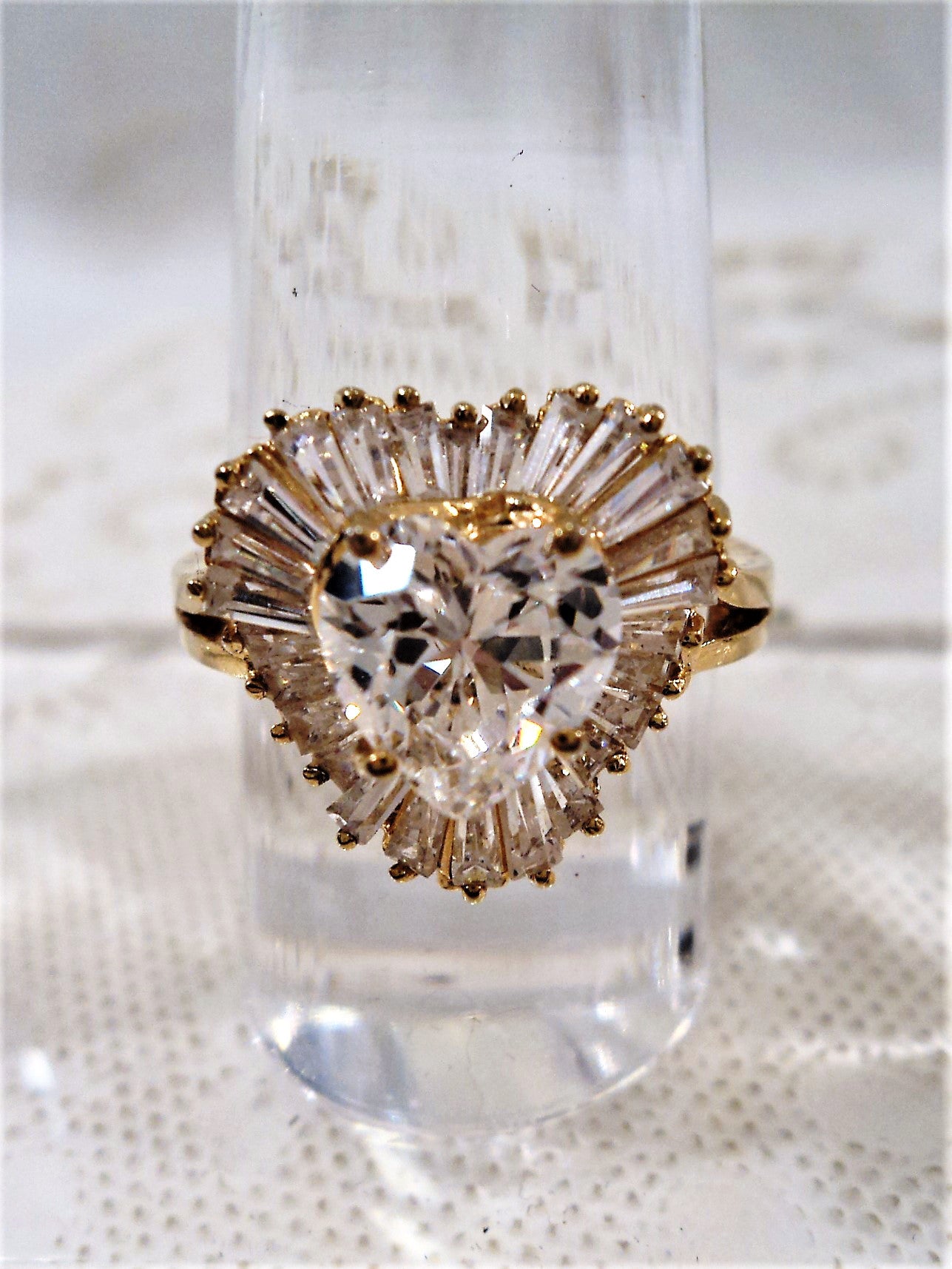 Gold over Sterling Silver Cubic Zirconia Ring
