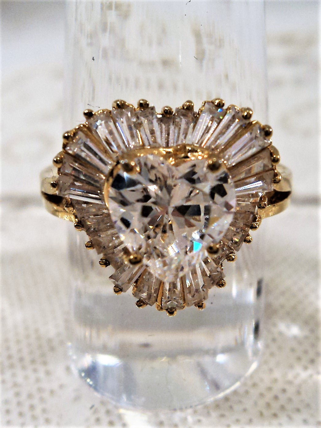 Gold over Sterling Silver Cubic Zirconia Ring