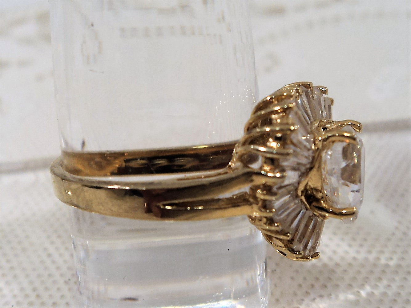Gold over Sterling Silver Cubic Zirconia Ring