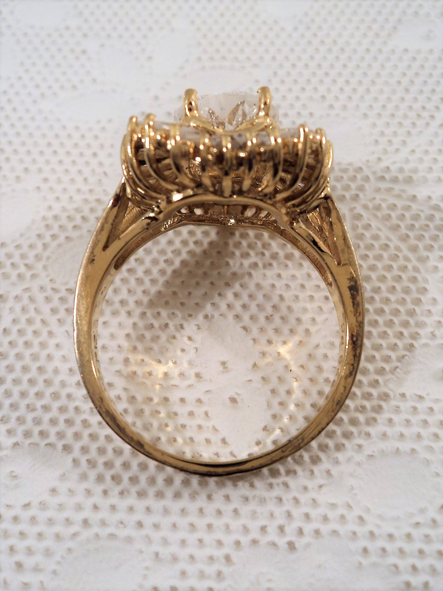 Gold over Sterling Silver Cubic Zirconia Ring