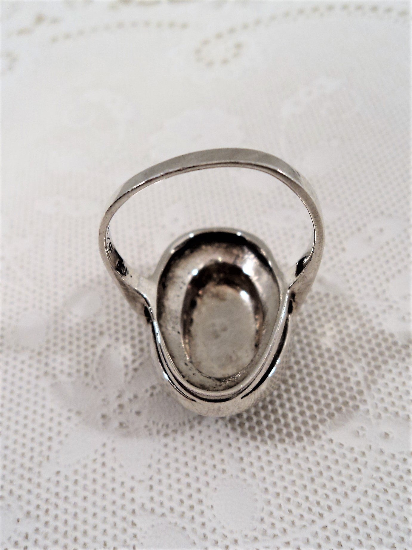 Sterling Silver Marcasite Oval Cocktail Ring