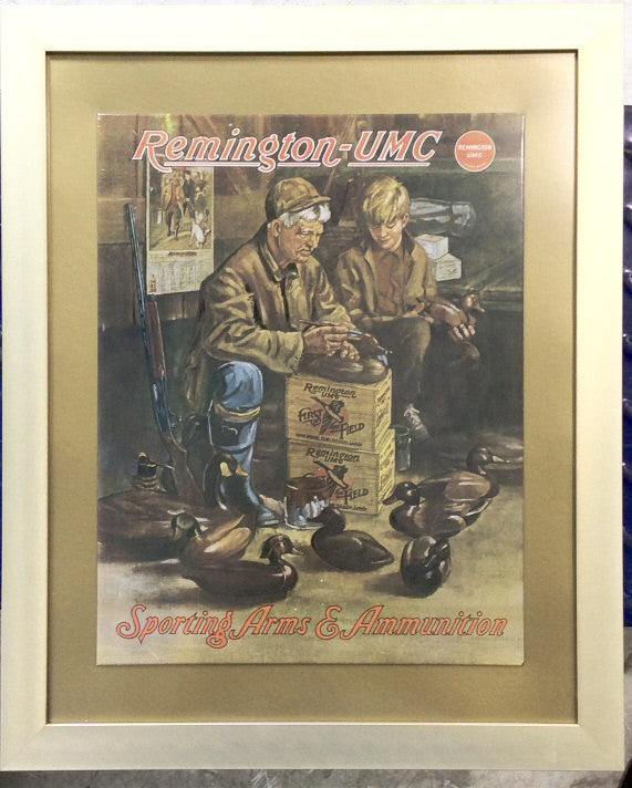 Remington UMC Framed Enamel Advertising Sign