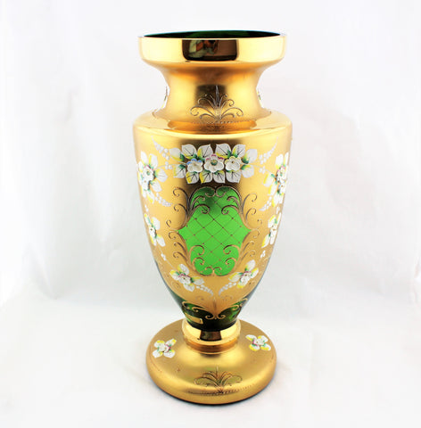 Egermann High Enamel Green Vase