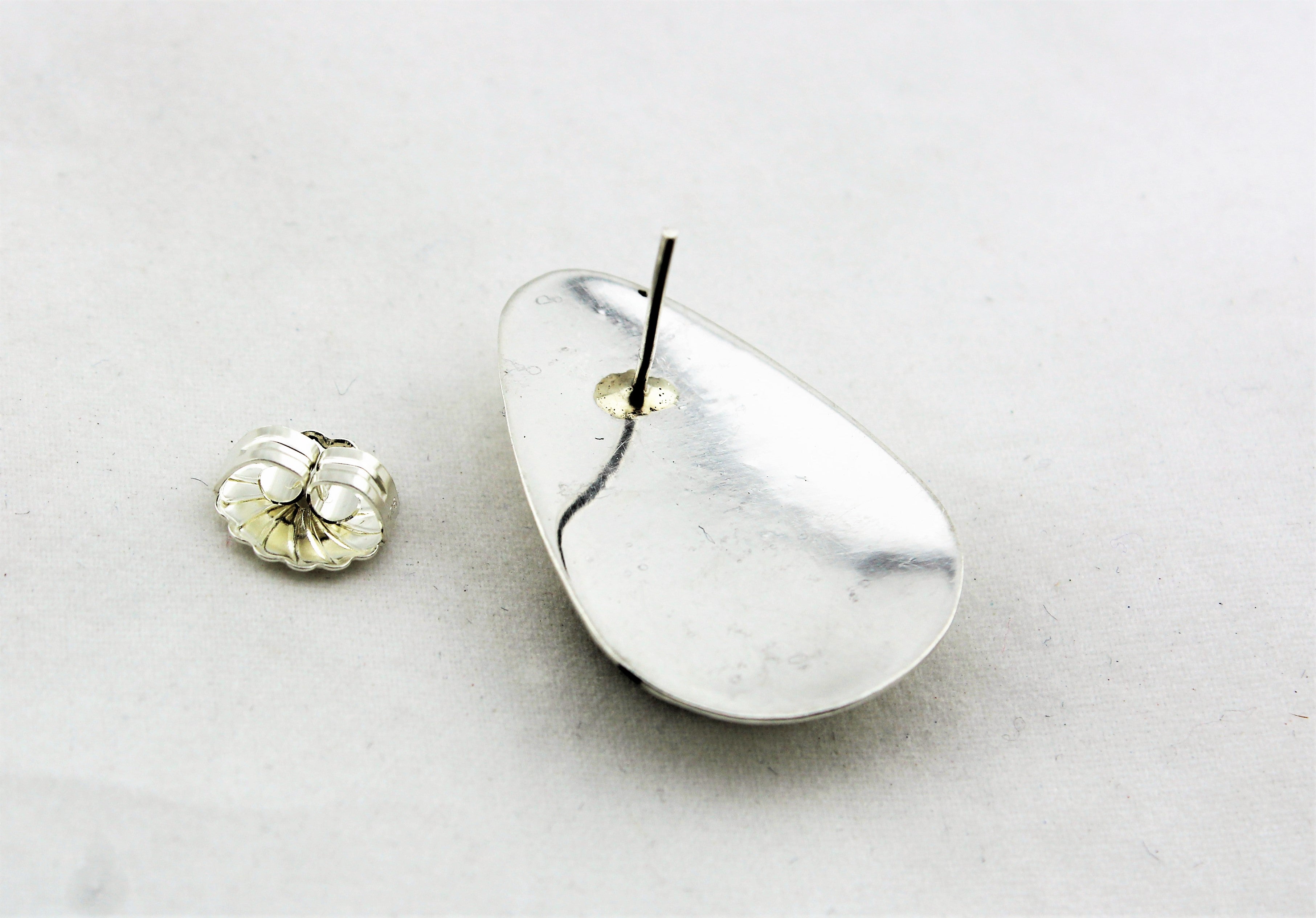 Abraham Begay Sterling Silver Teardrop Earrings