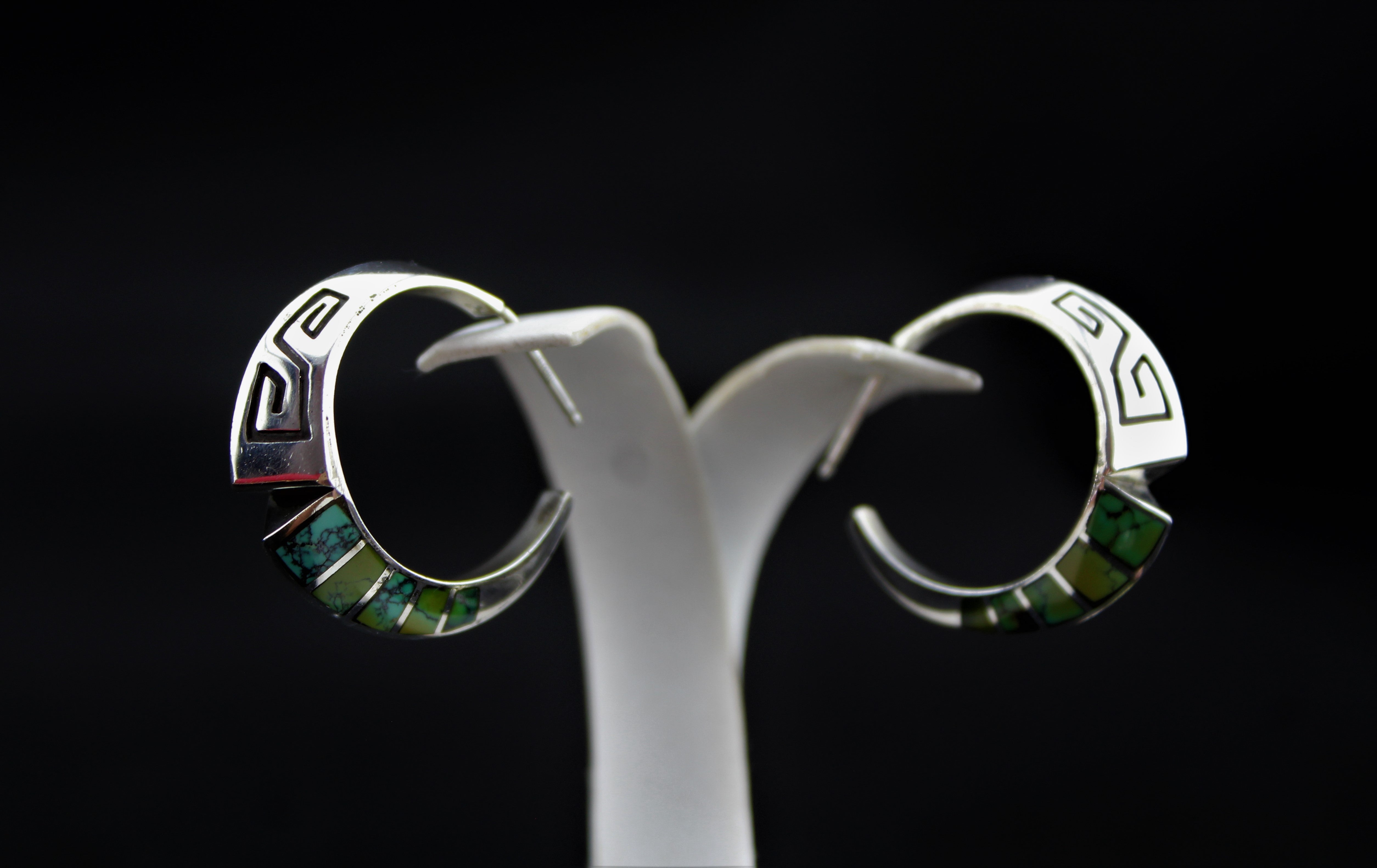 Sterling Silver Turquoise Inlay Earrings