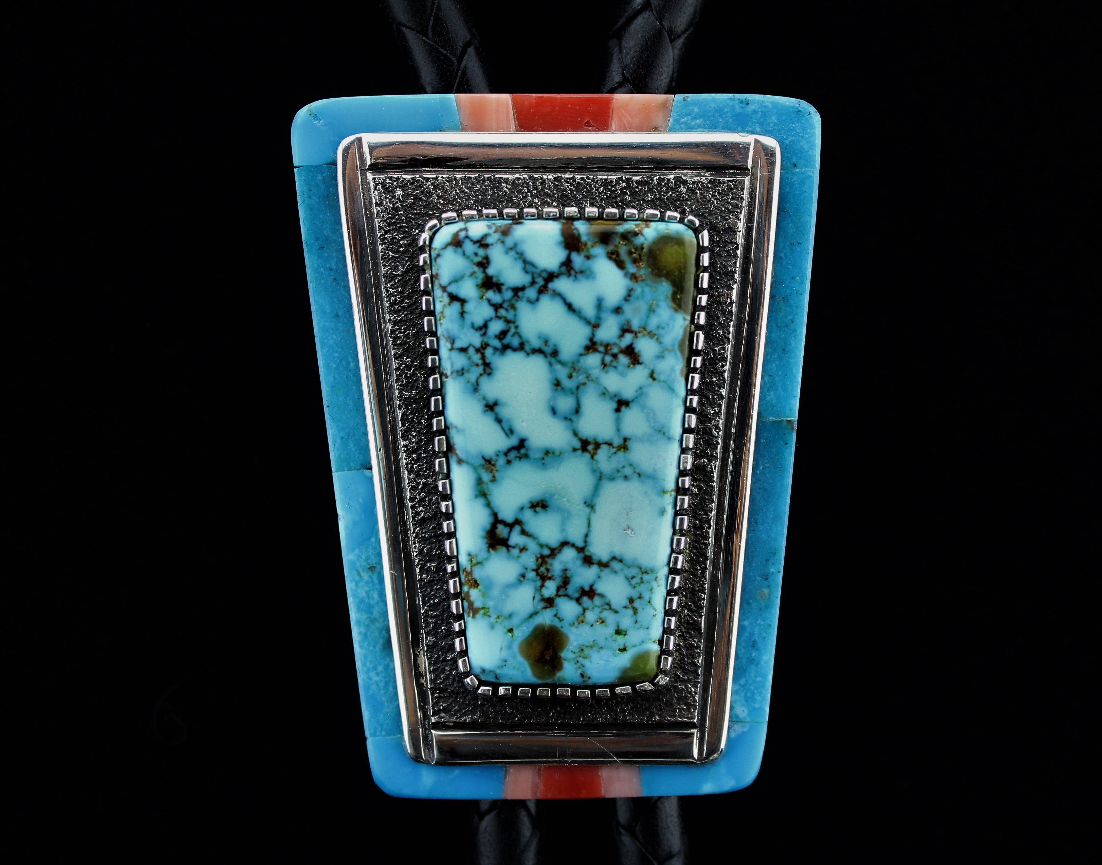Jack Tom Inlay Turquoise Bolo Tie