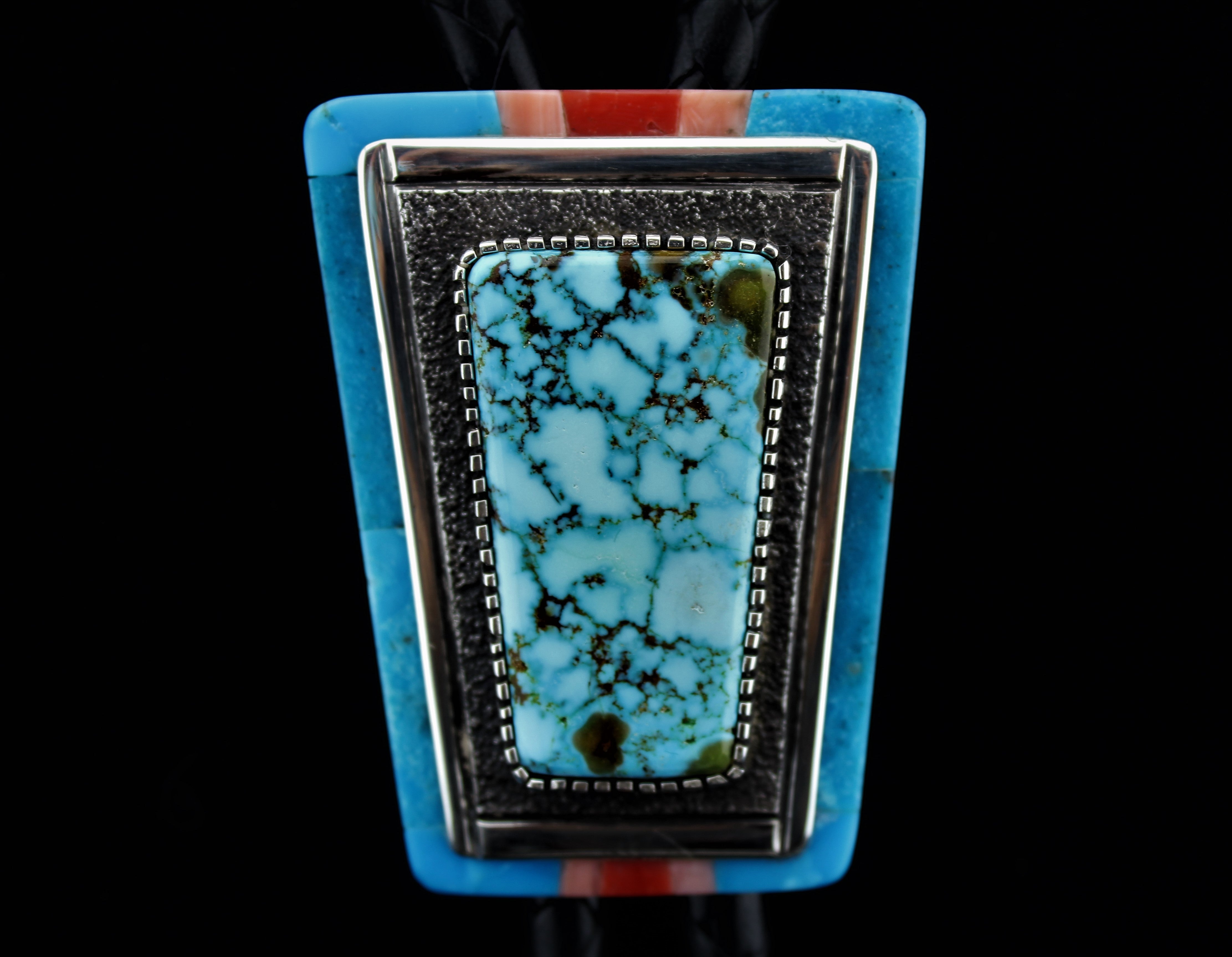 Jack Tom Inlay Turquoise Bolo Tie