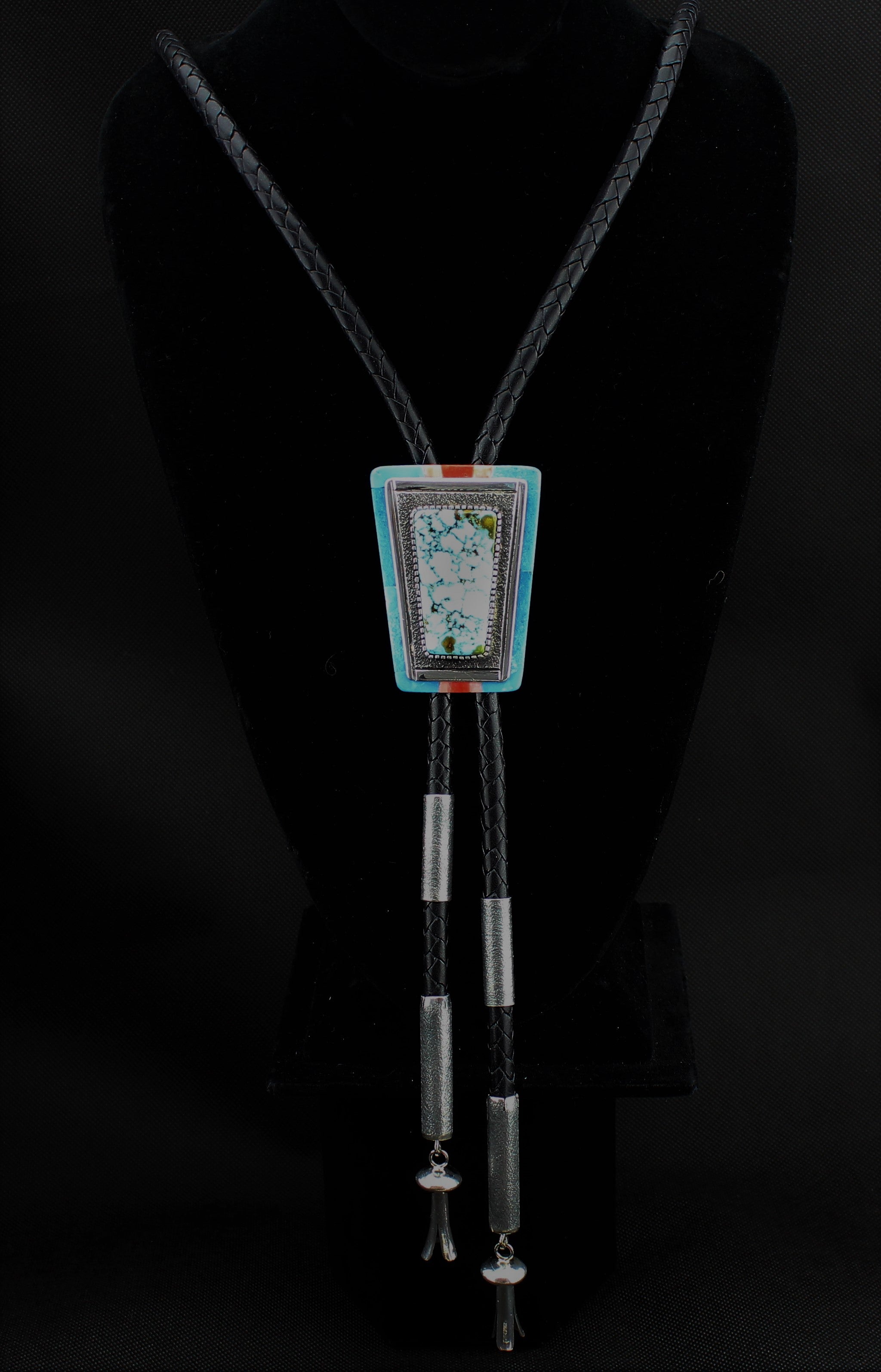 Jack Tom Inlay Turquoise Bolo Tie