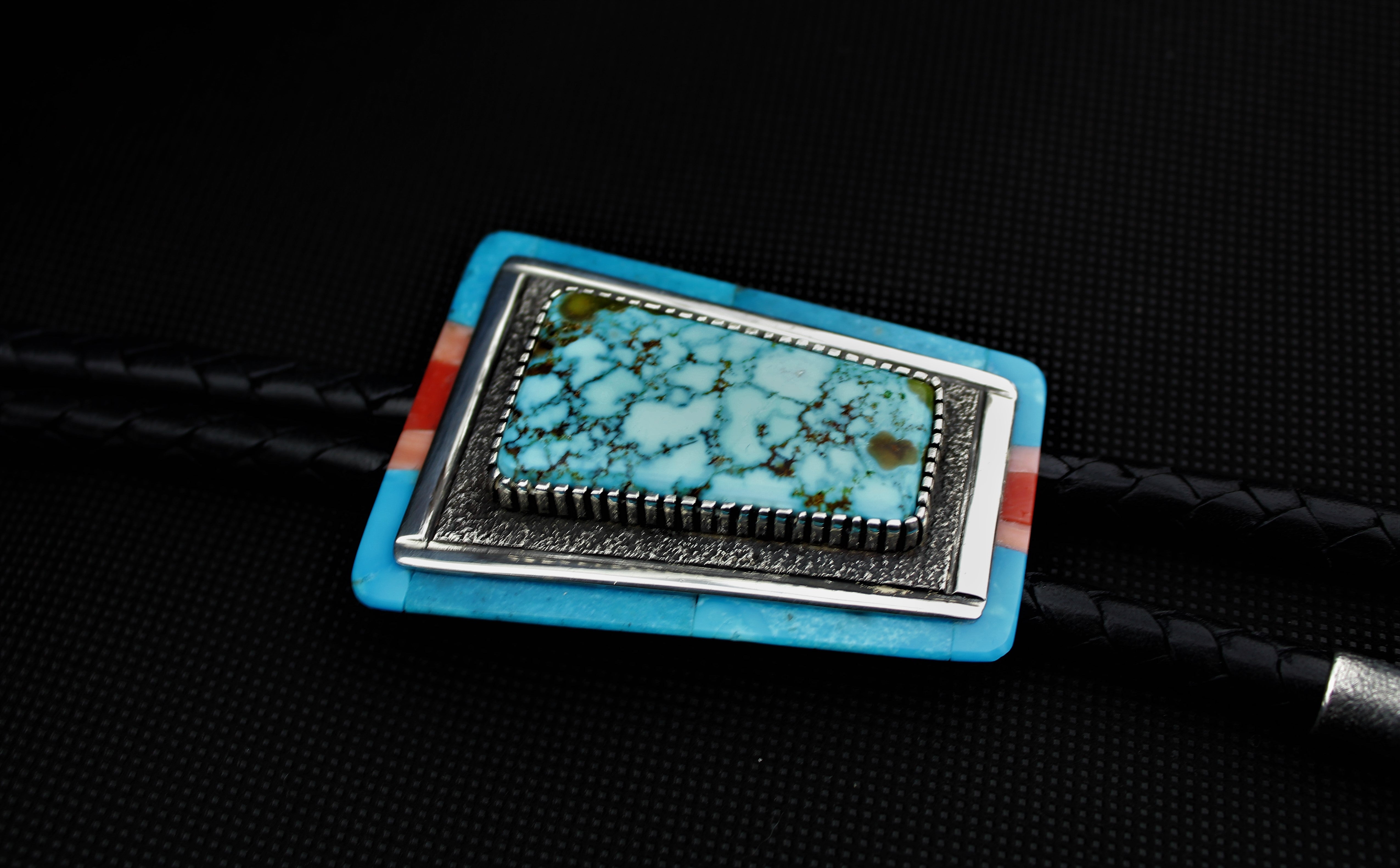 Jack Tom Inlay Turquoise Bolo Tie