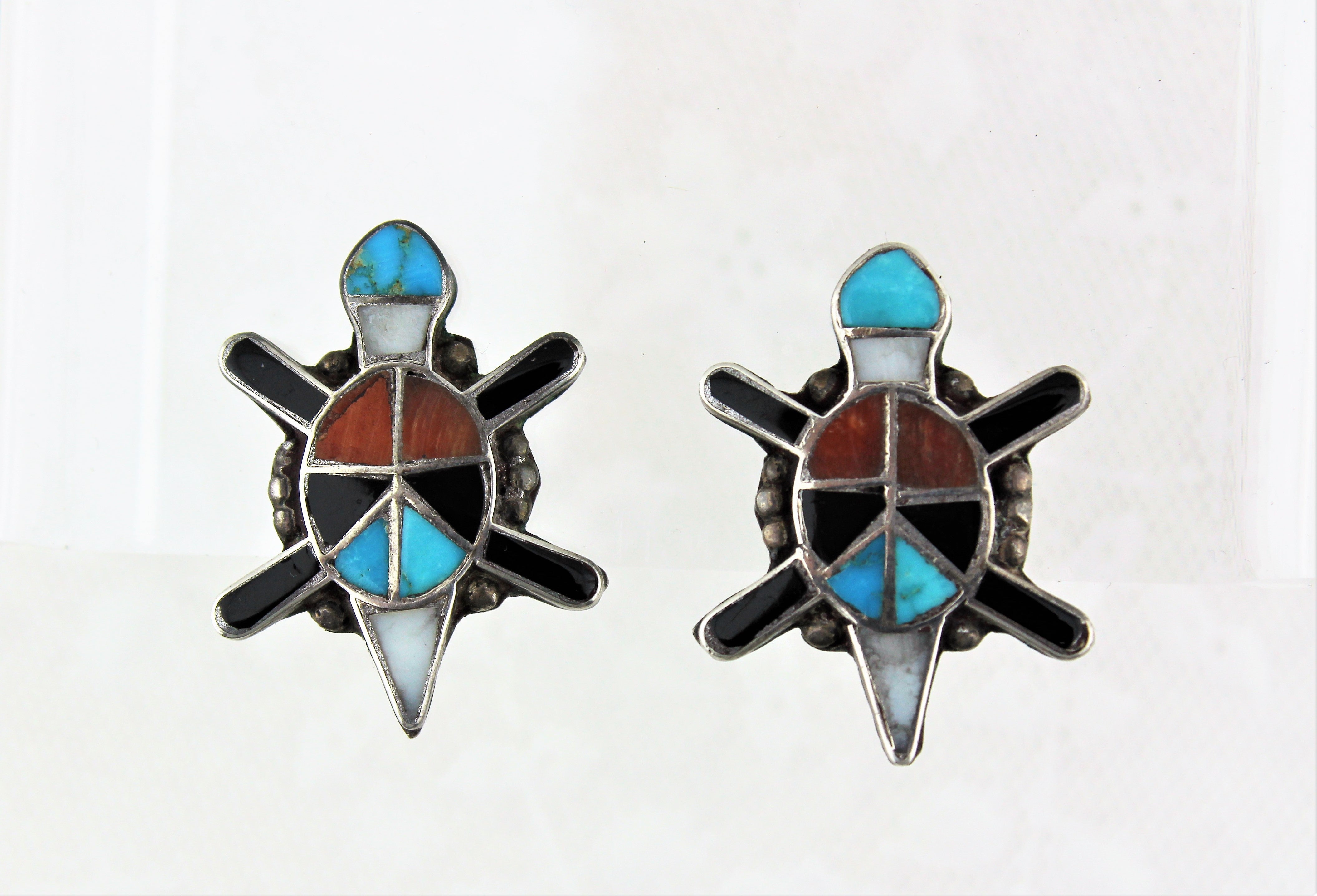 1930s Zuni Turtle Earrings
