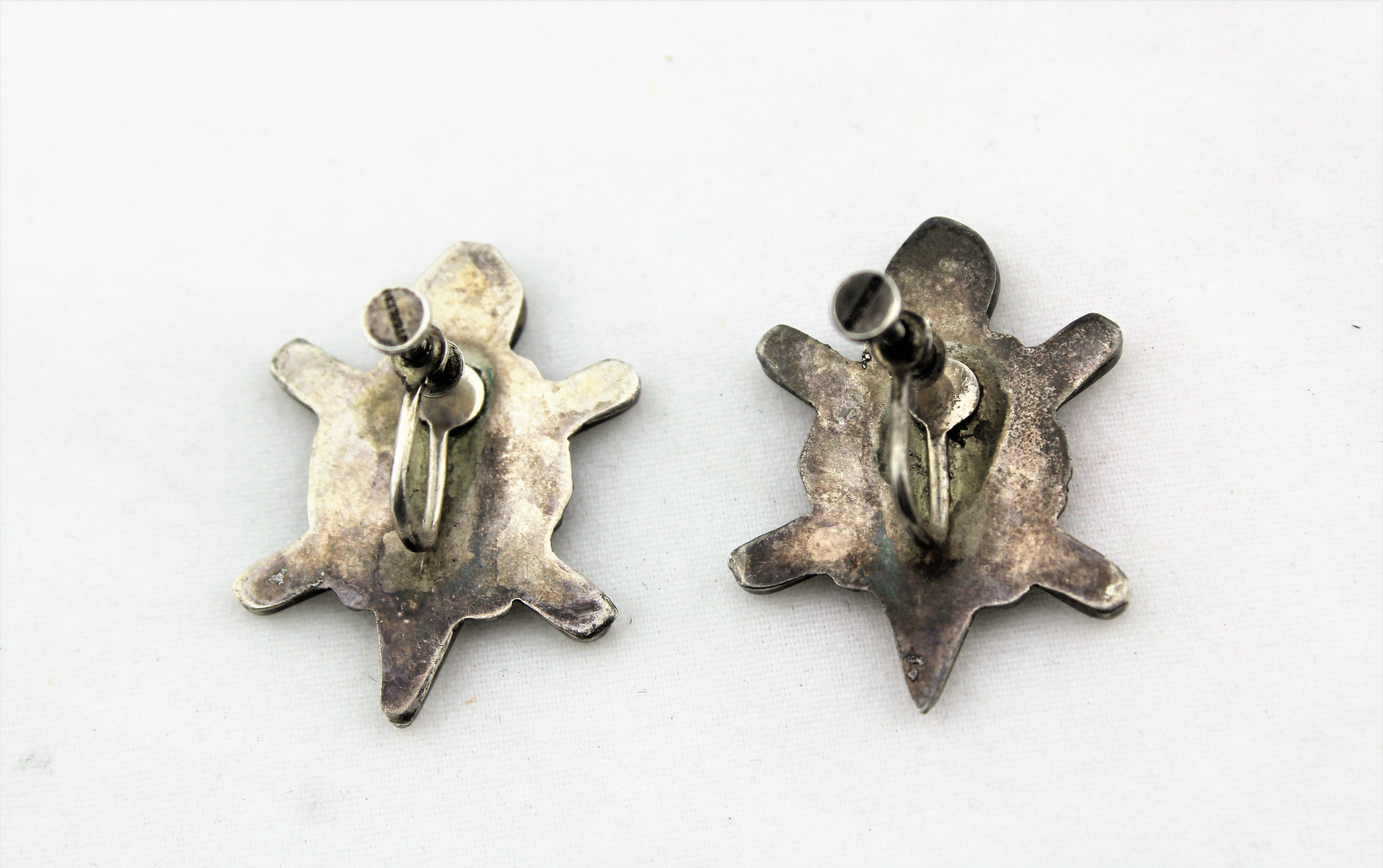 1930s Zuni Turtle Earrings