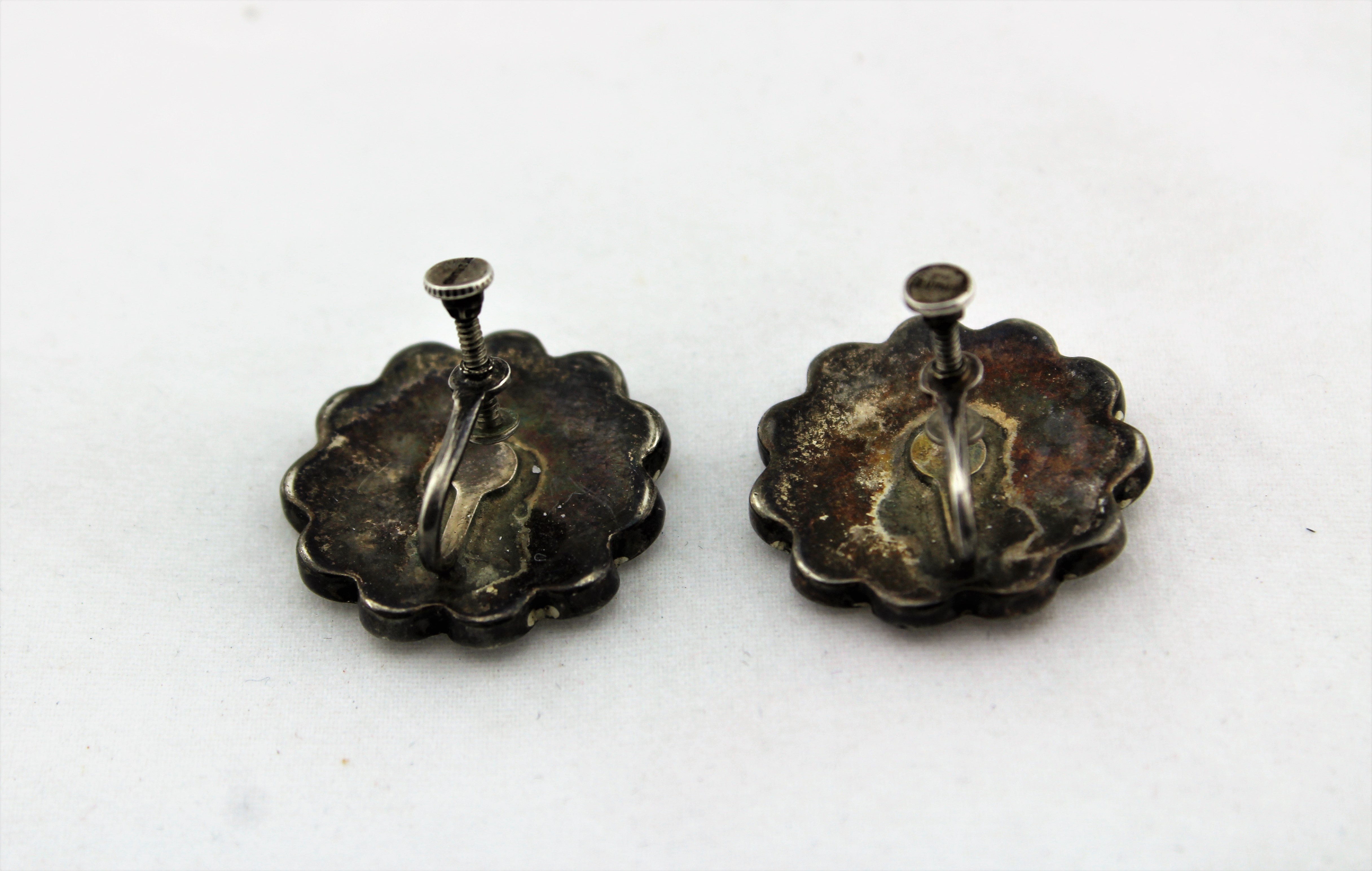 Vintage Zuni Sunface Earrings