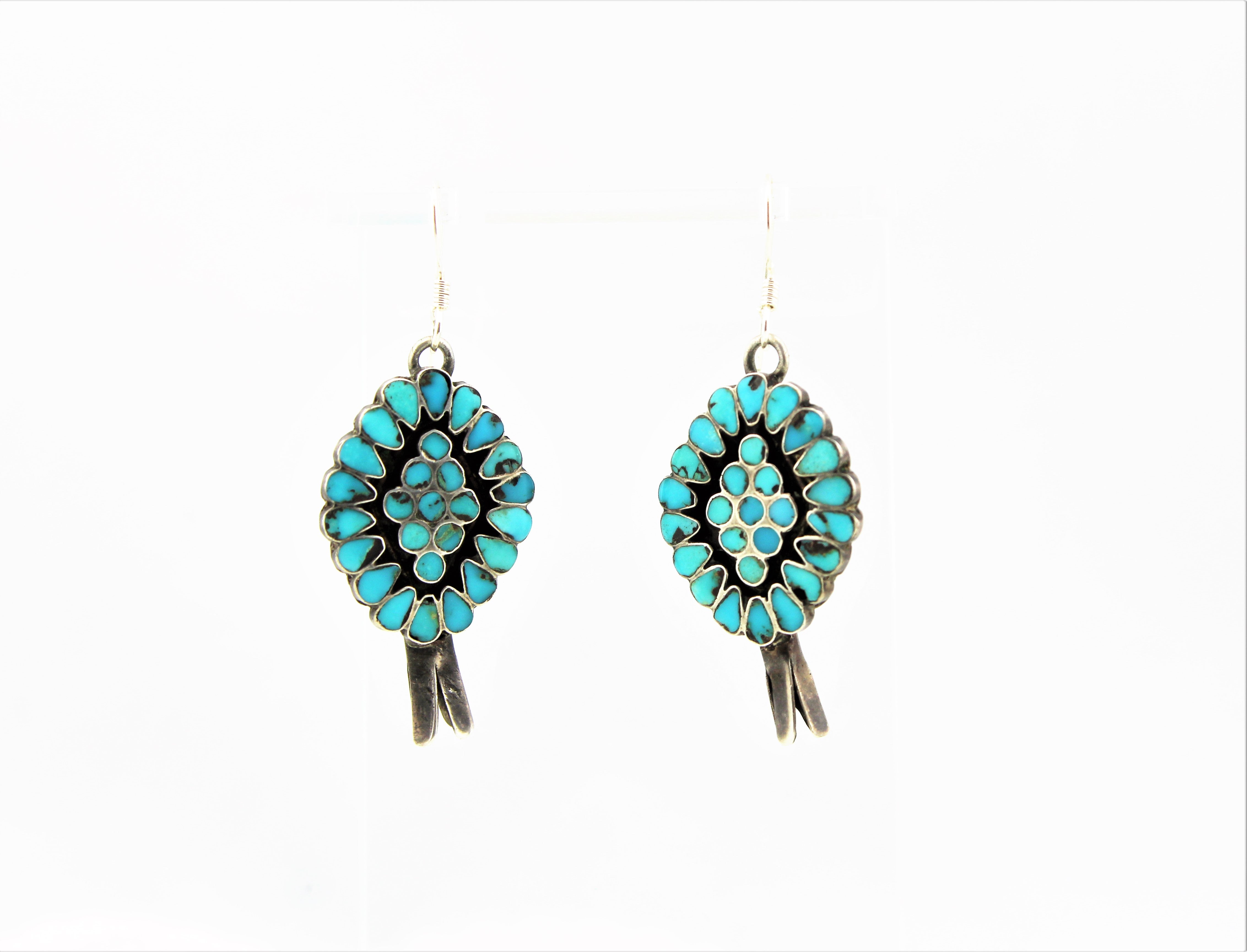 Frank Dishta Zuni Cluster Earrings