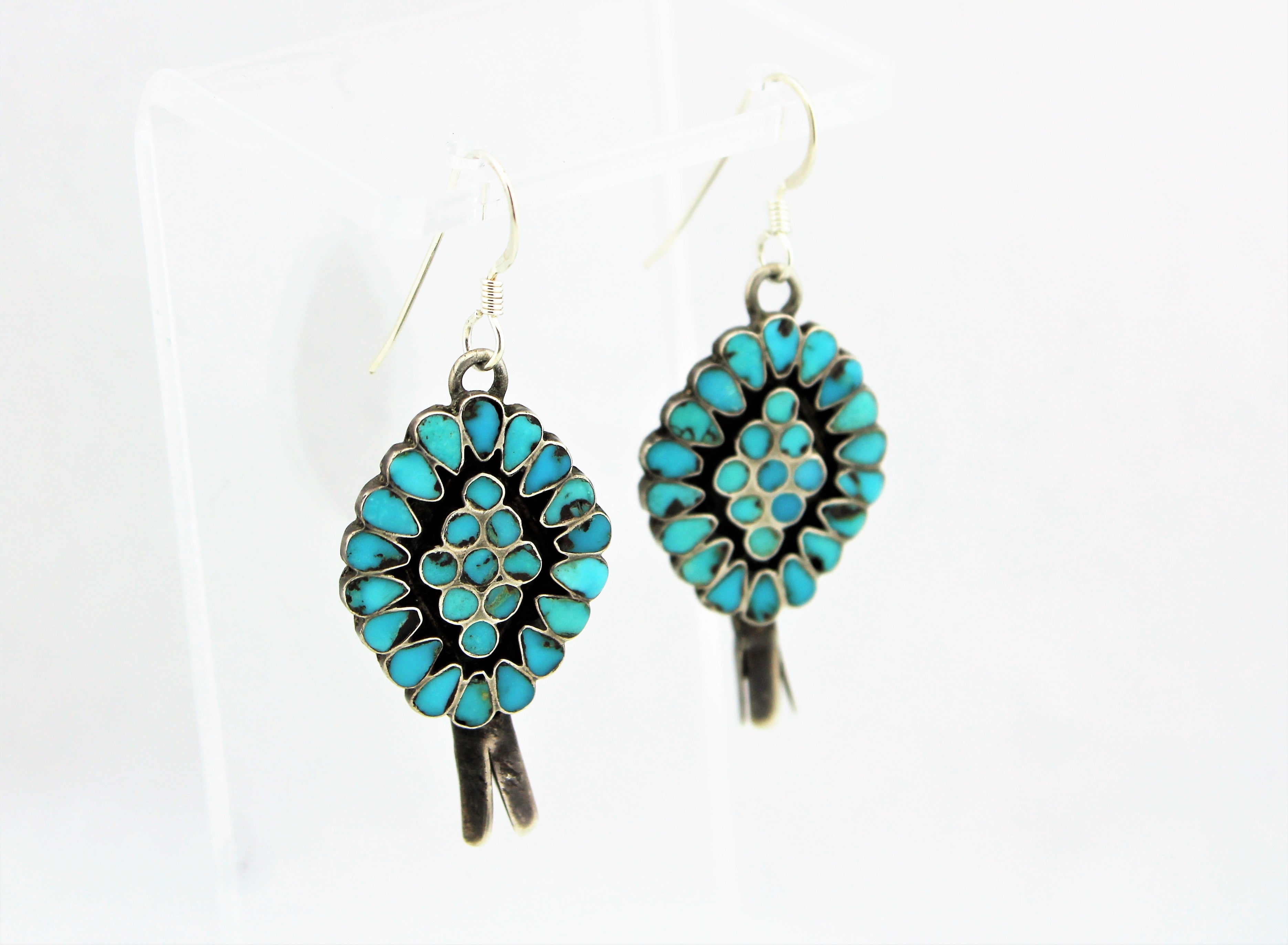 Frank Dishta Zuni Cluster Earrings