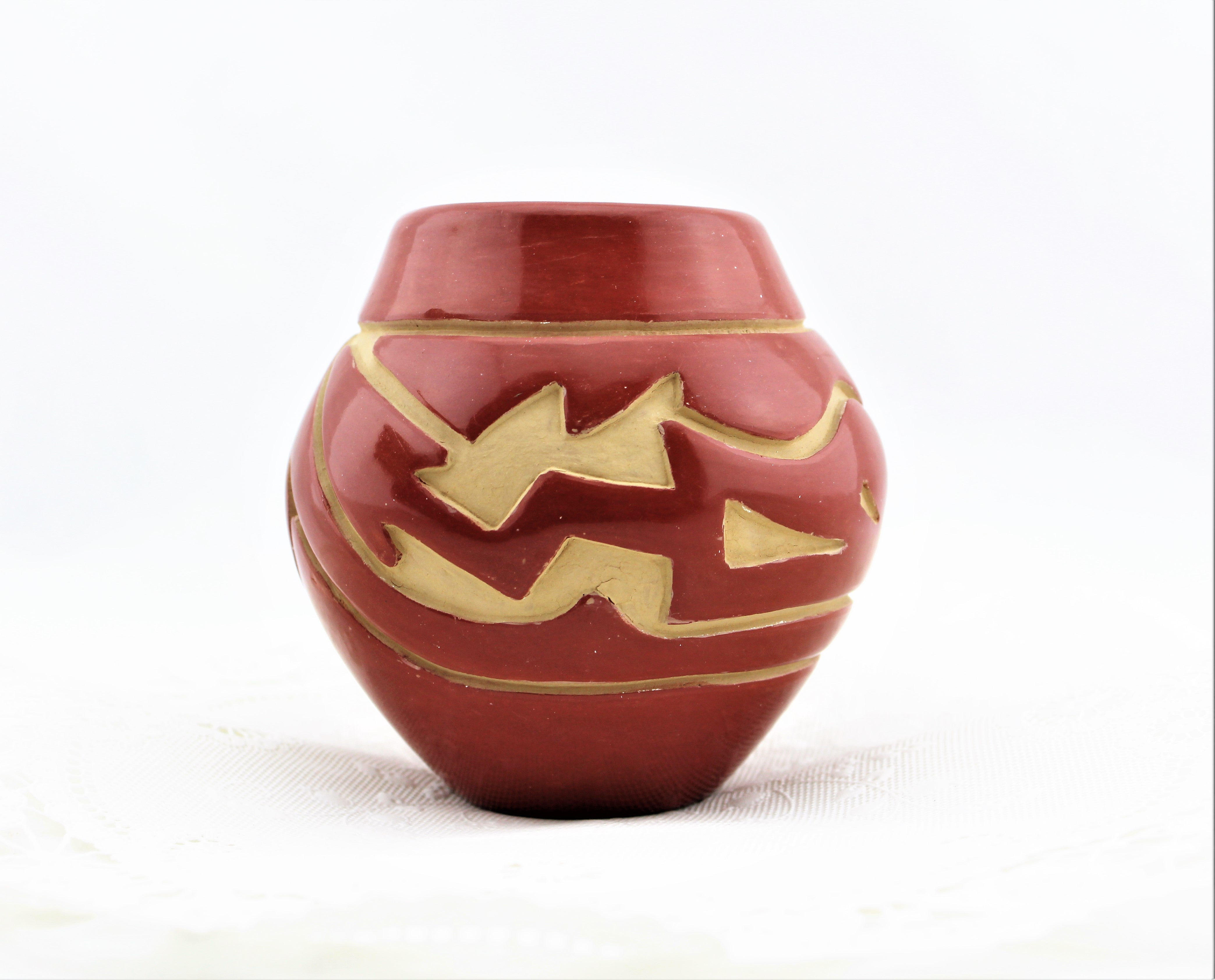 Stella Chavarria Santa Clara Carved Redware Pottery
