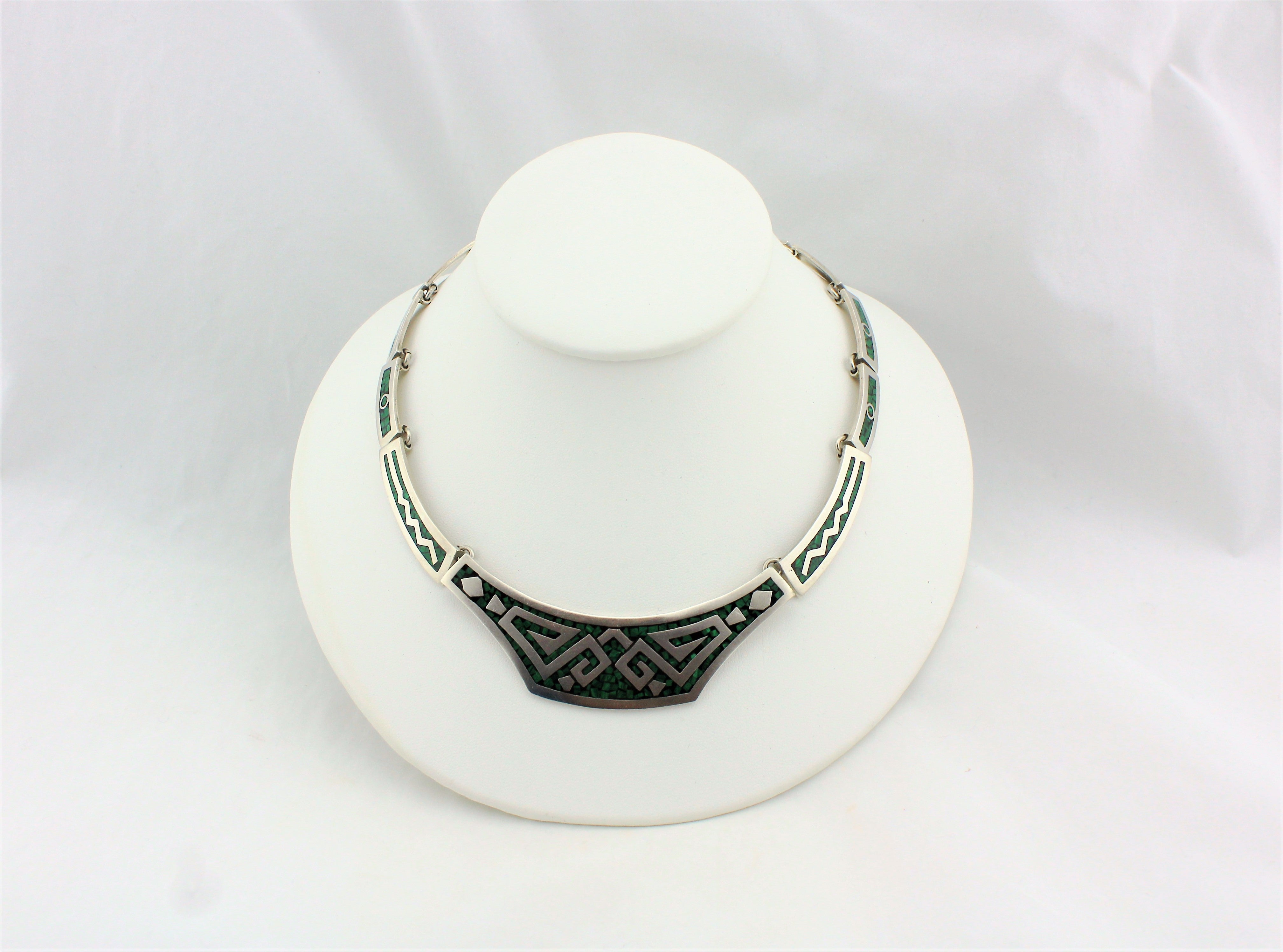 Sterling Silver Malachite Necklace