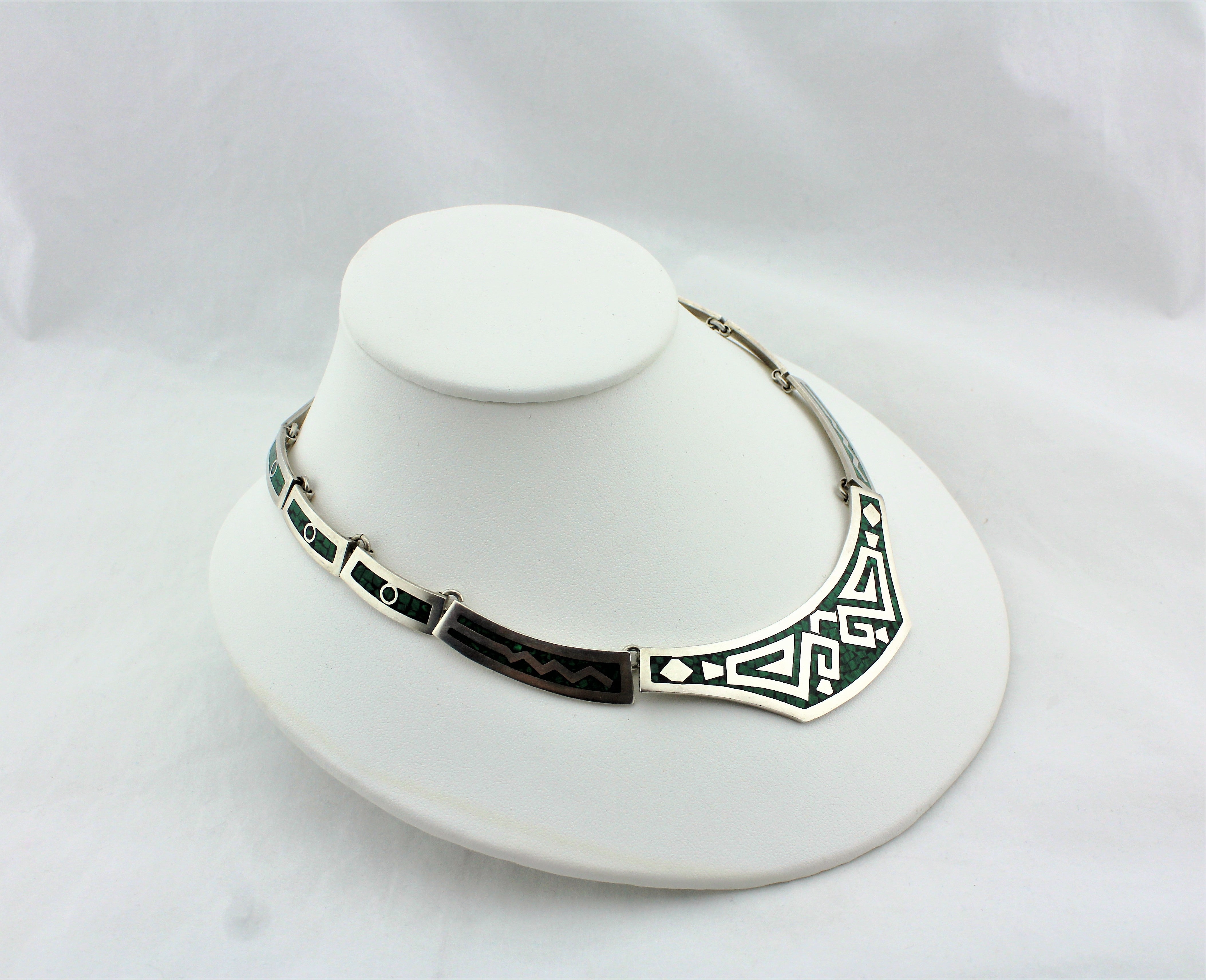 Sterling Silver Malachite Necklace