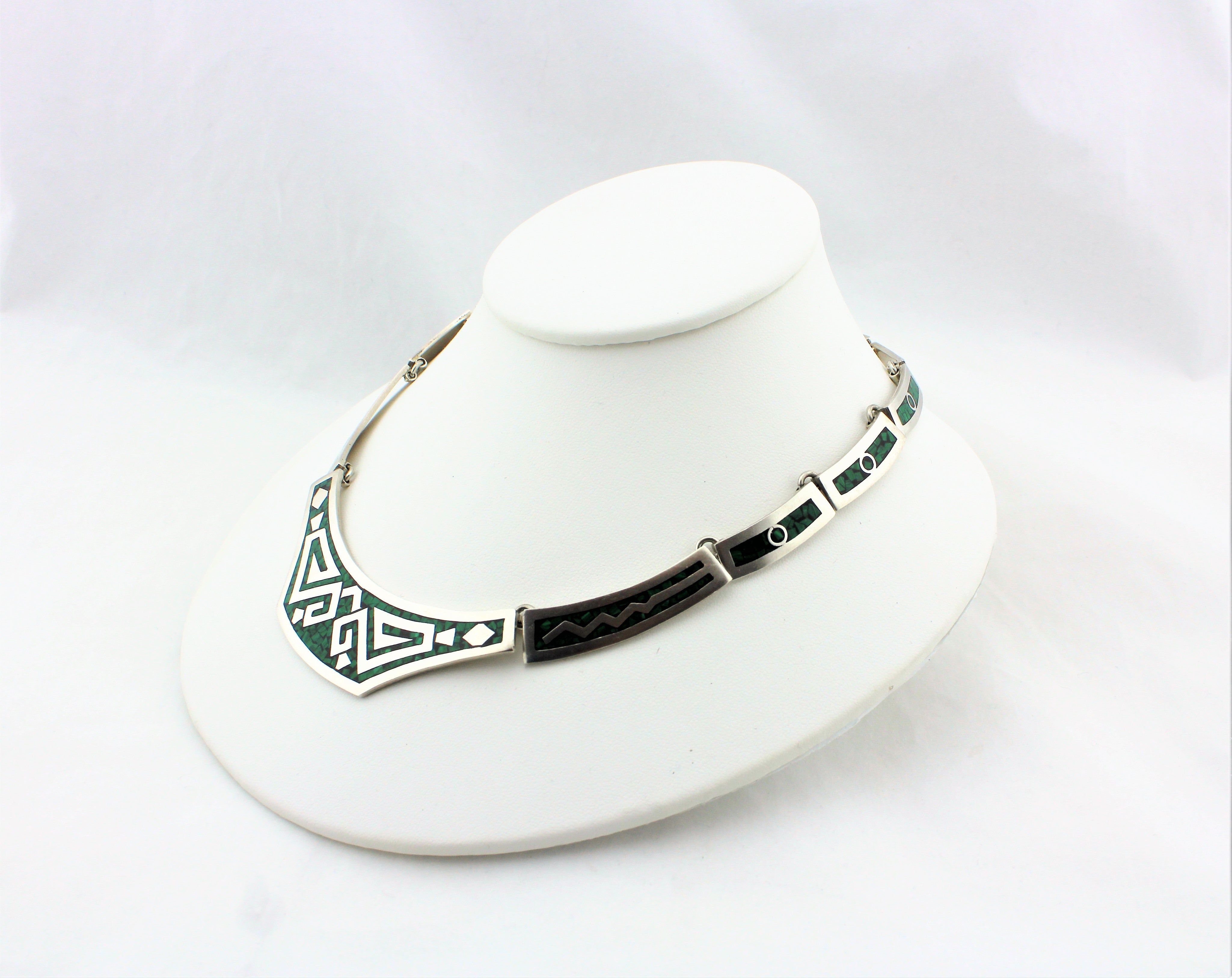 Sterling Silver Malachite Necklace