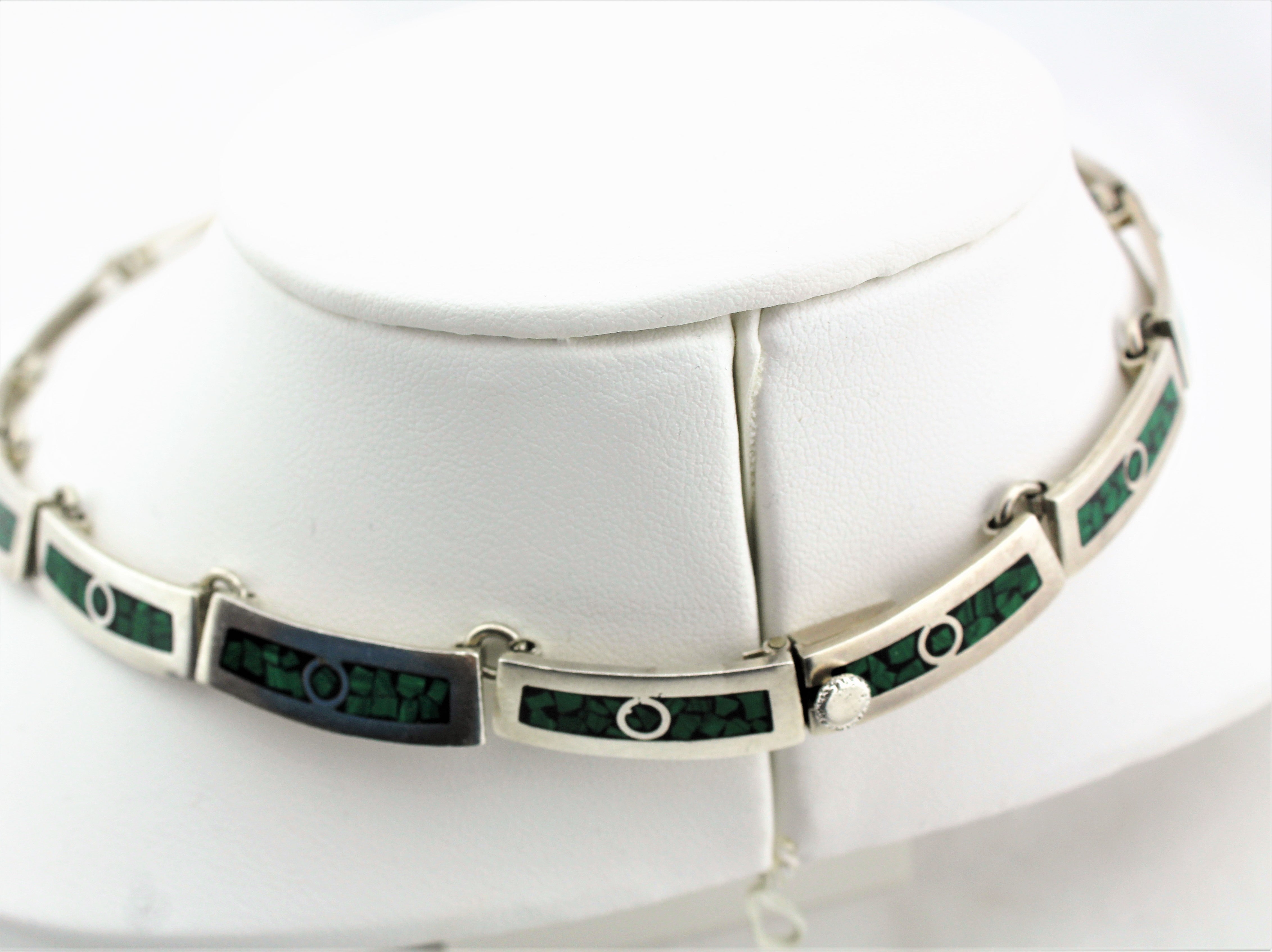 Sterling Silver Malachite Necklace