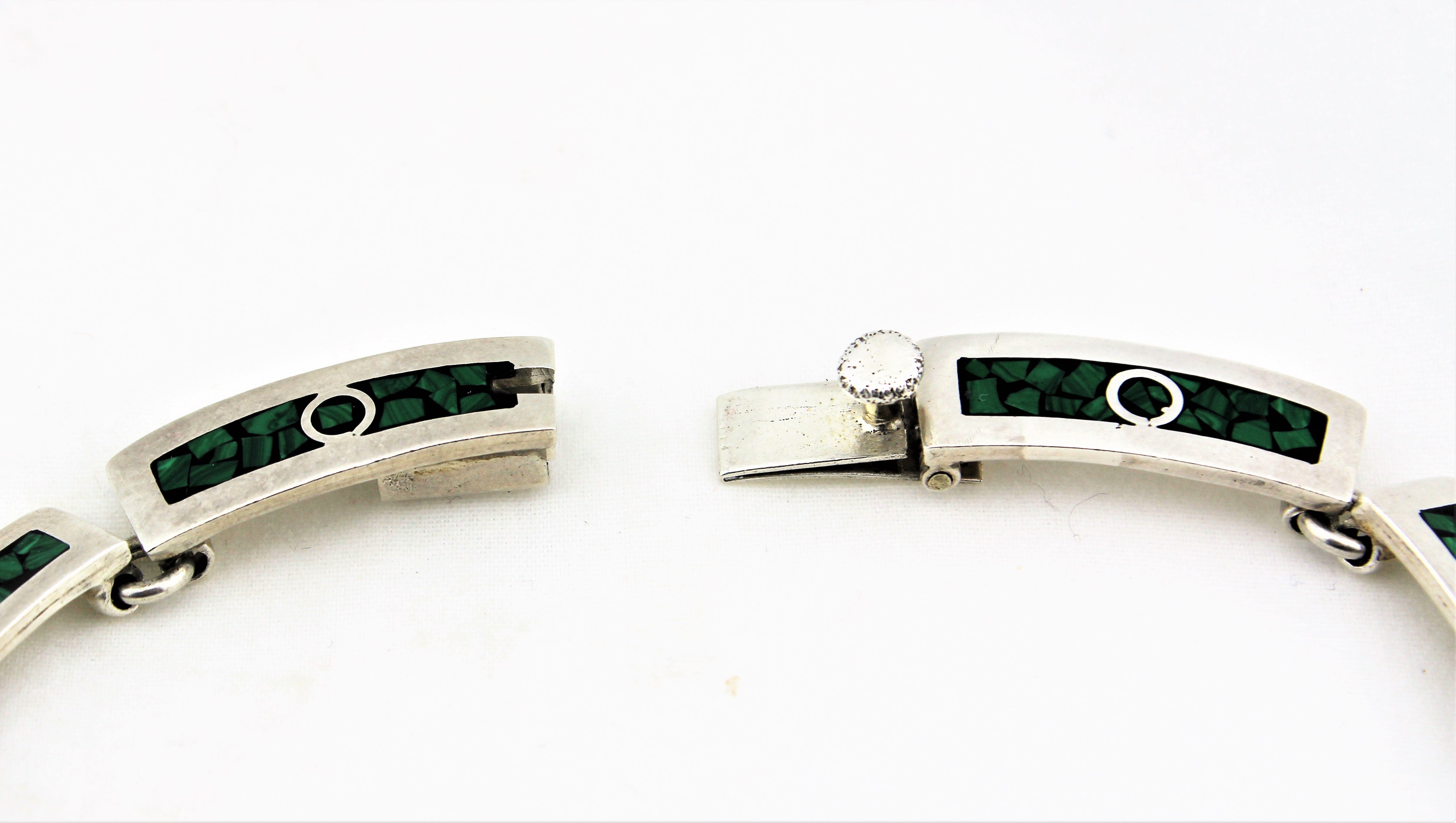 Sterling Silver Malachite Necklace