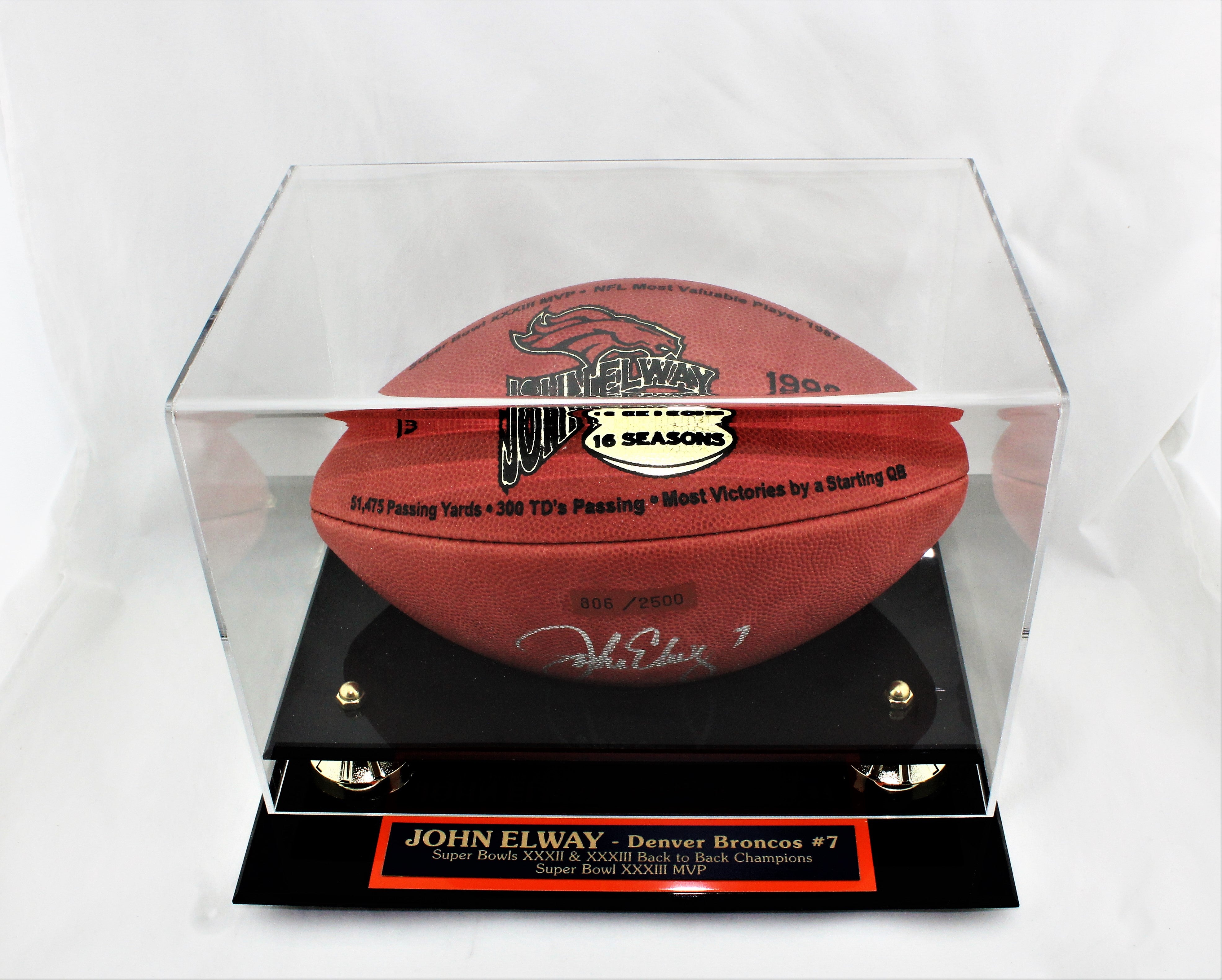 John Elway Signed Retirement Football with COA