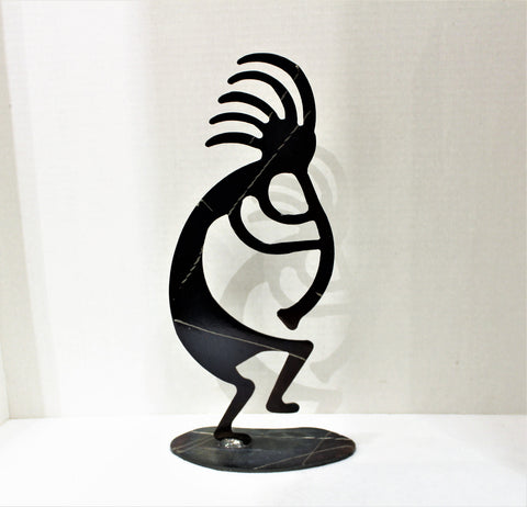 Joe Lester Steel Kokopelli Silhouette Sculpture